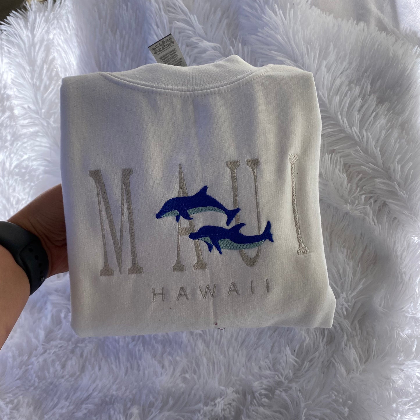 Maui Hawaii Embroidered Crewneck- Cute Sweatshirt - Trendy Crewneck