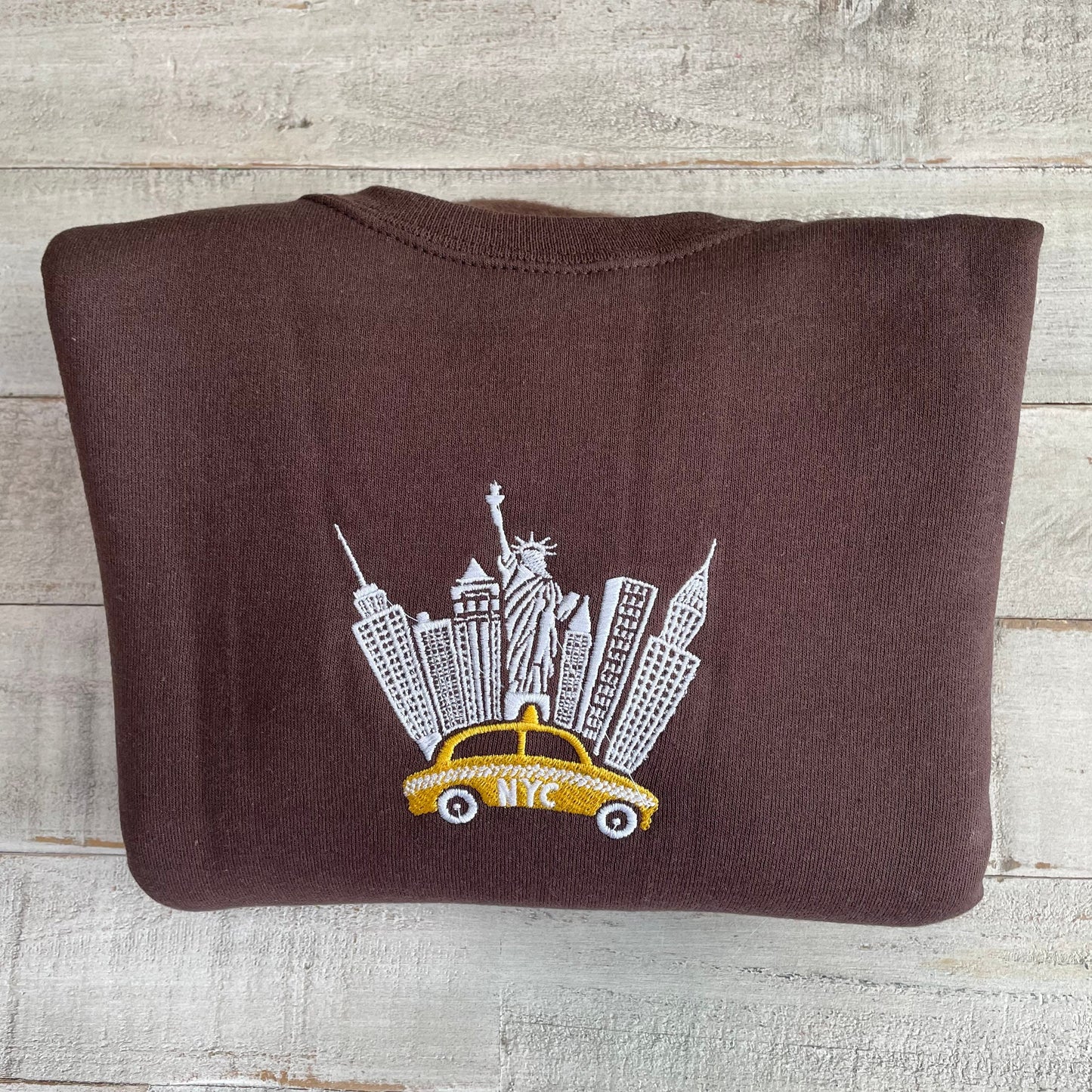 New York City Embroidered Sweatshirt, NYC shirt (TAXI)