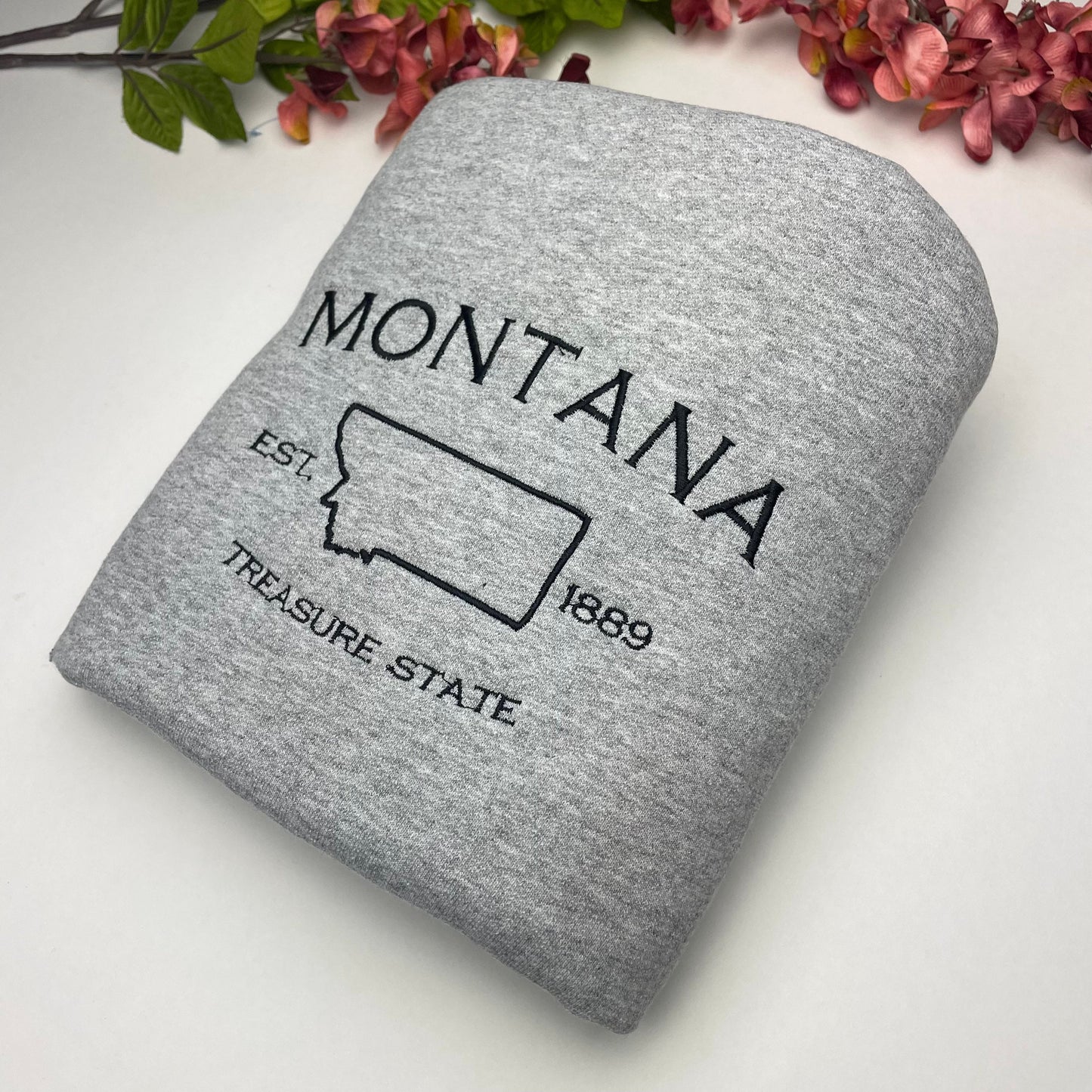 Montana Embroidered Sweatshirt- Montana T-Shirt and Sweatshirt