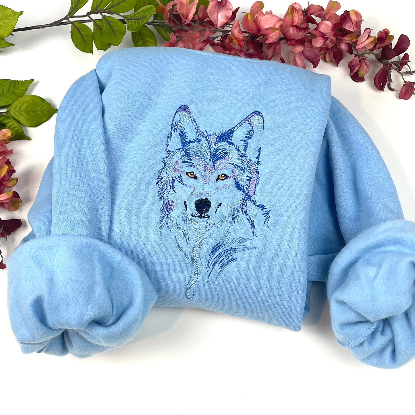 Wolf Embroidered Sweatshirt- Animal Lover Shirt -More Colors Available
