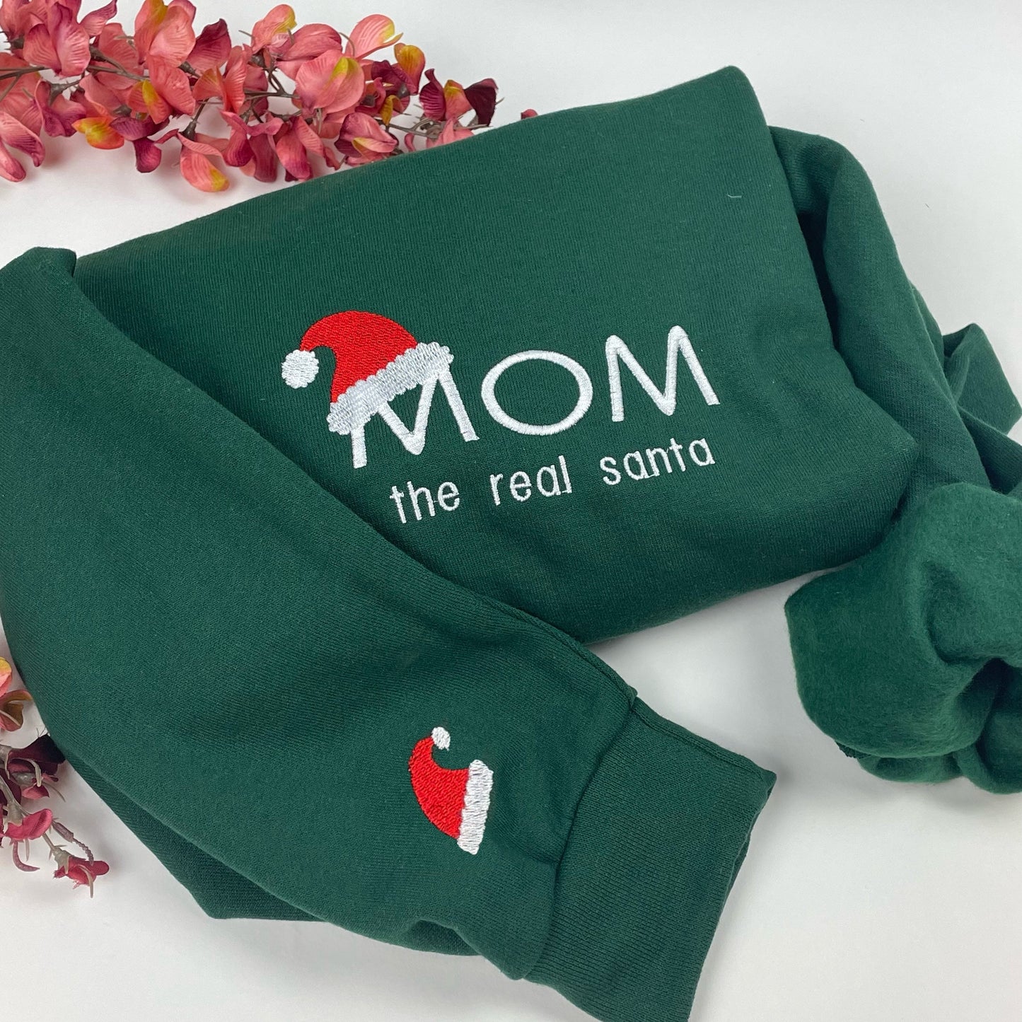 Embroidered Mom Santa Sweatshirt - Christmas Crewneck - Gift