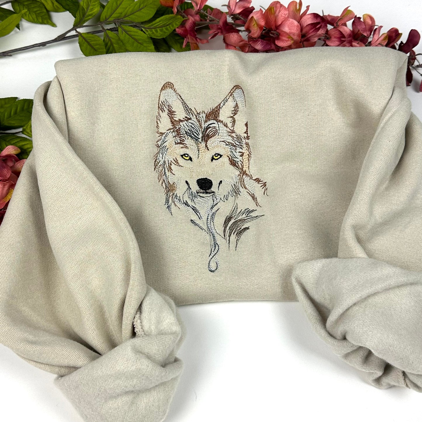 Wolf Embroidered Sweatshirt- Animal Lover Shirt -More Colors Available