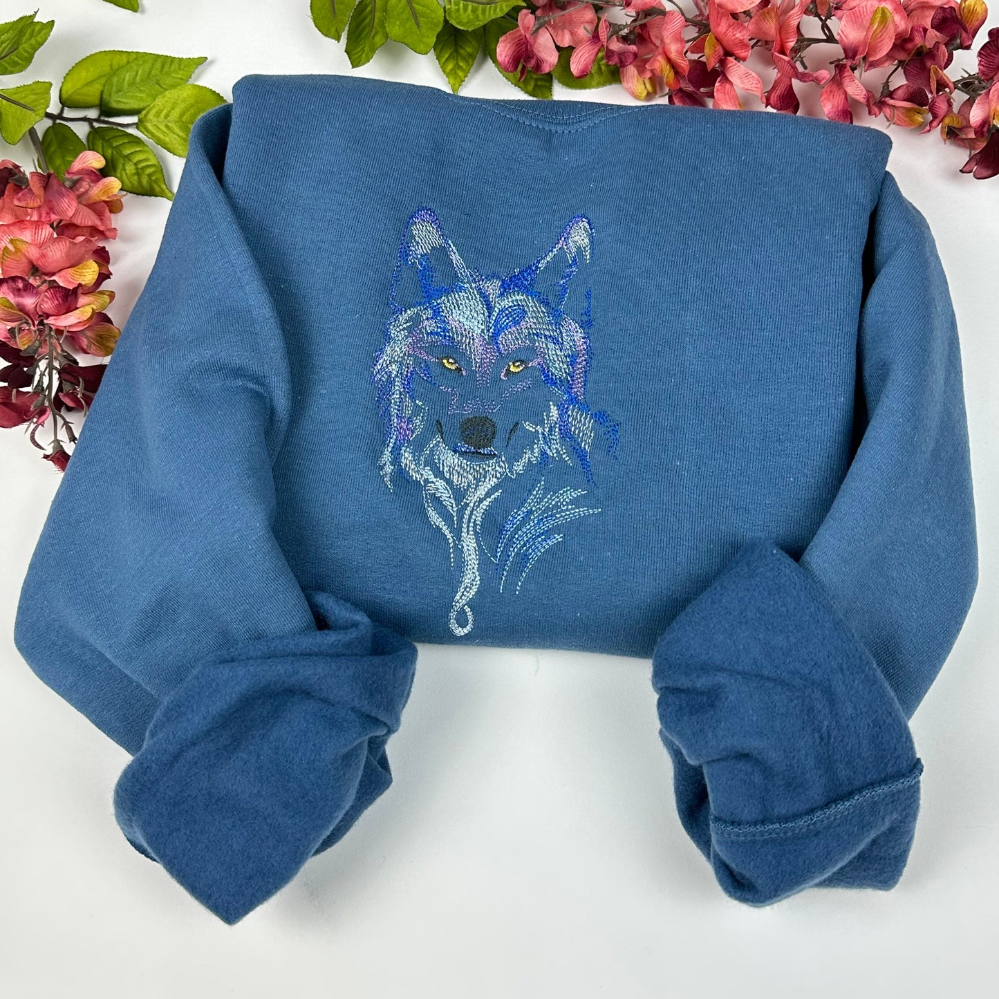 Wolf Embroidered Sweatshirt- Animal Lover Shirt -More Colors Available