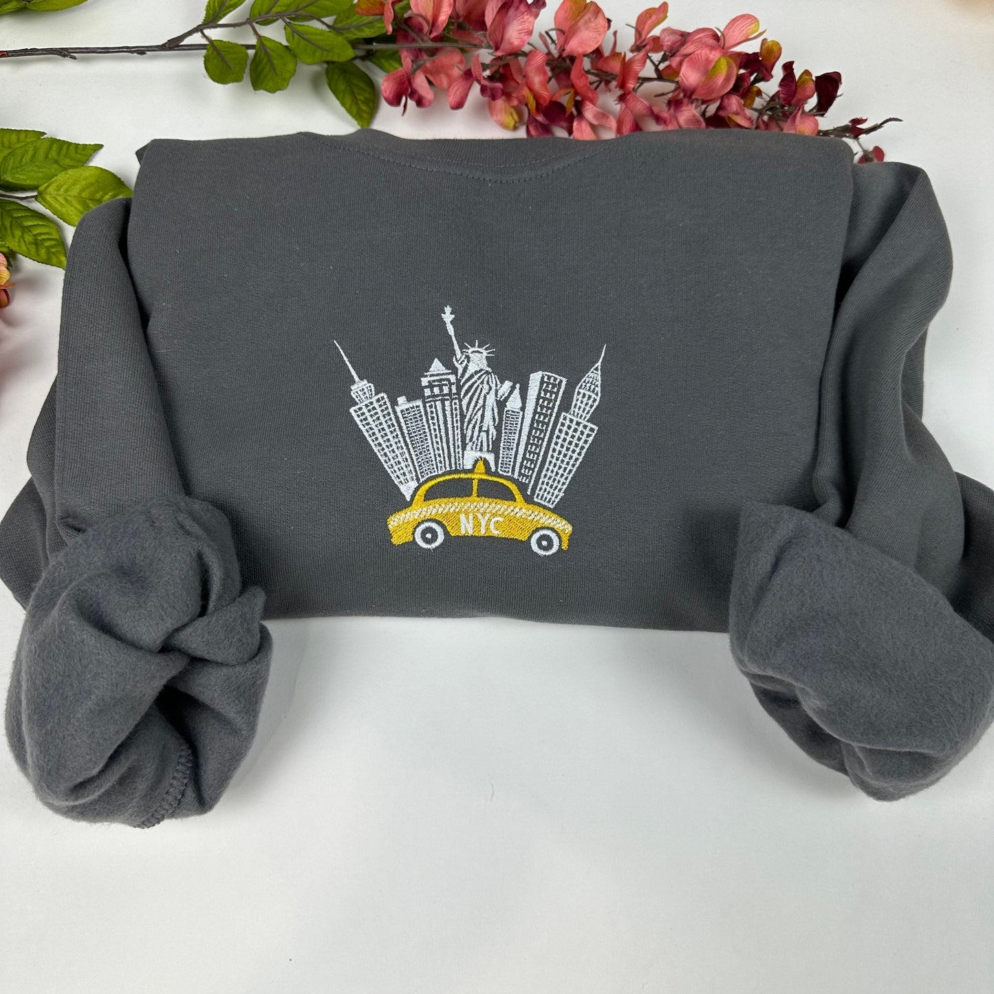 New York City Embroidered Sweatshirt, NYC shirt (TAXI)
