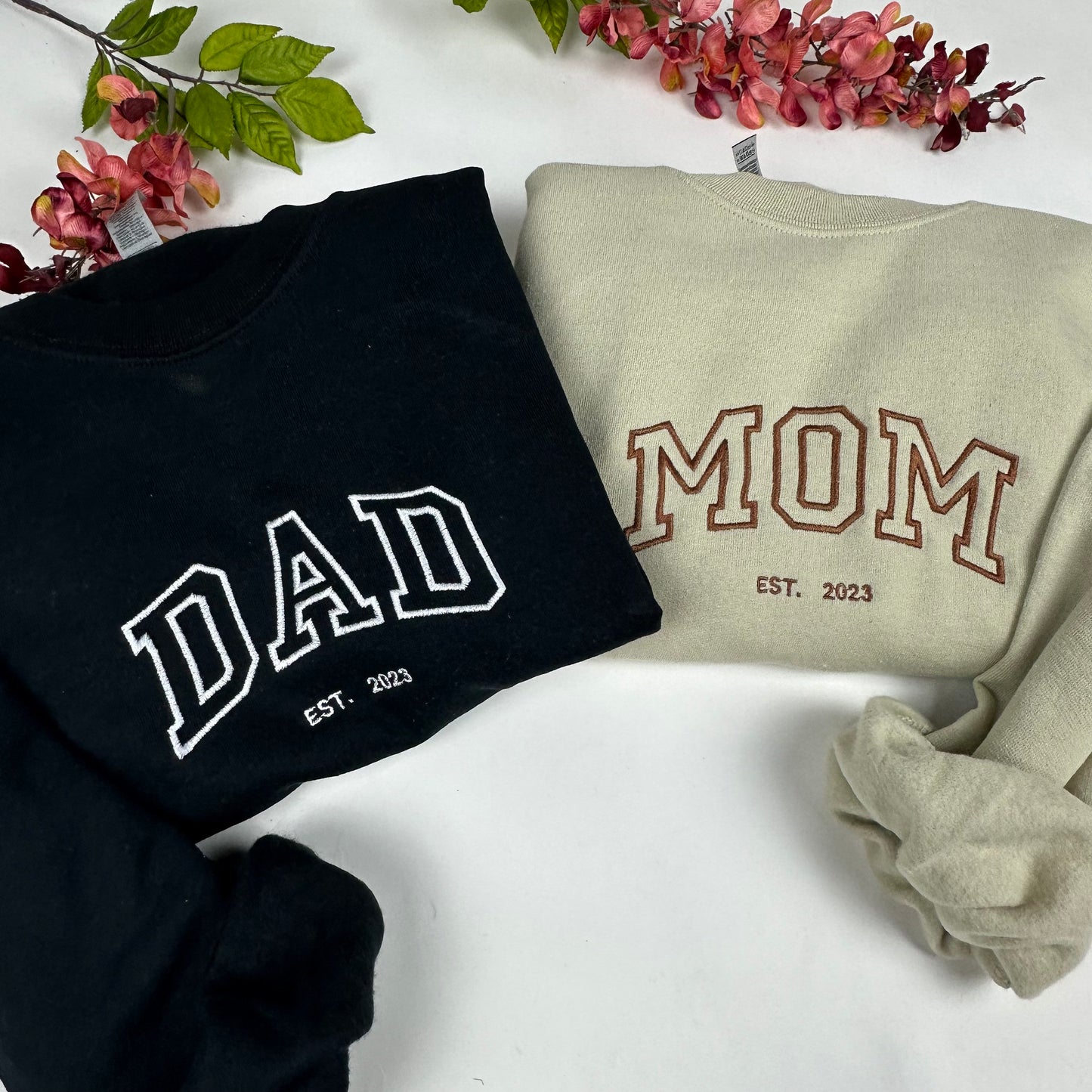 Mommy/Daddy Embroidered Crewneck Sweatshirt - Mother’s day Gift (Custom EST Date)