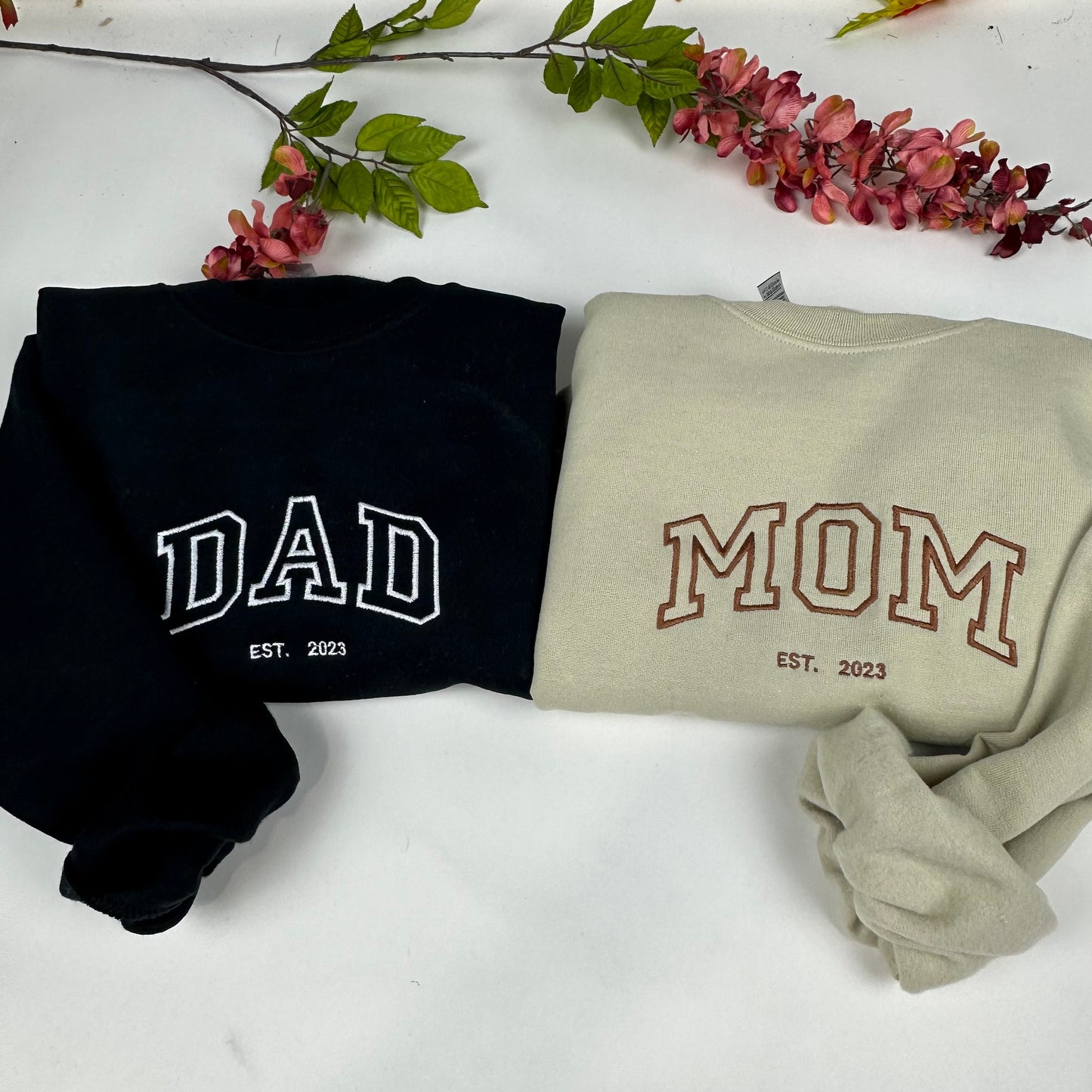 Mommy/Daddy Embroidered Crewneck Sweatshirt - Mother’s day Gift (Custom EST Date)