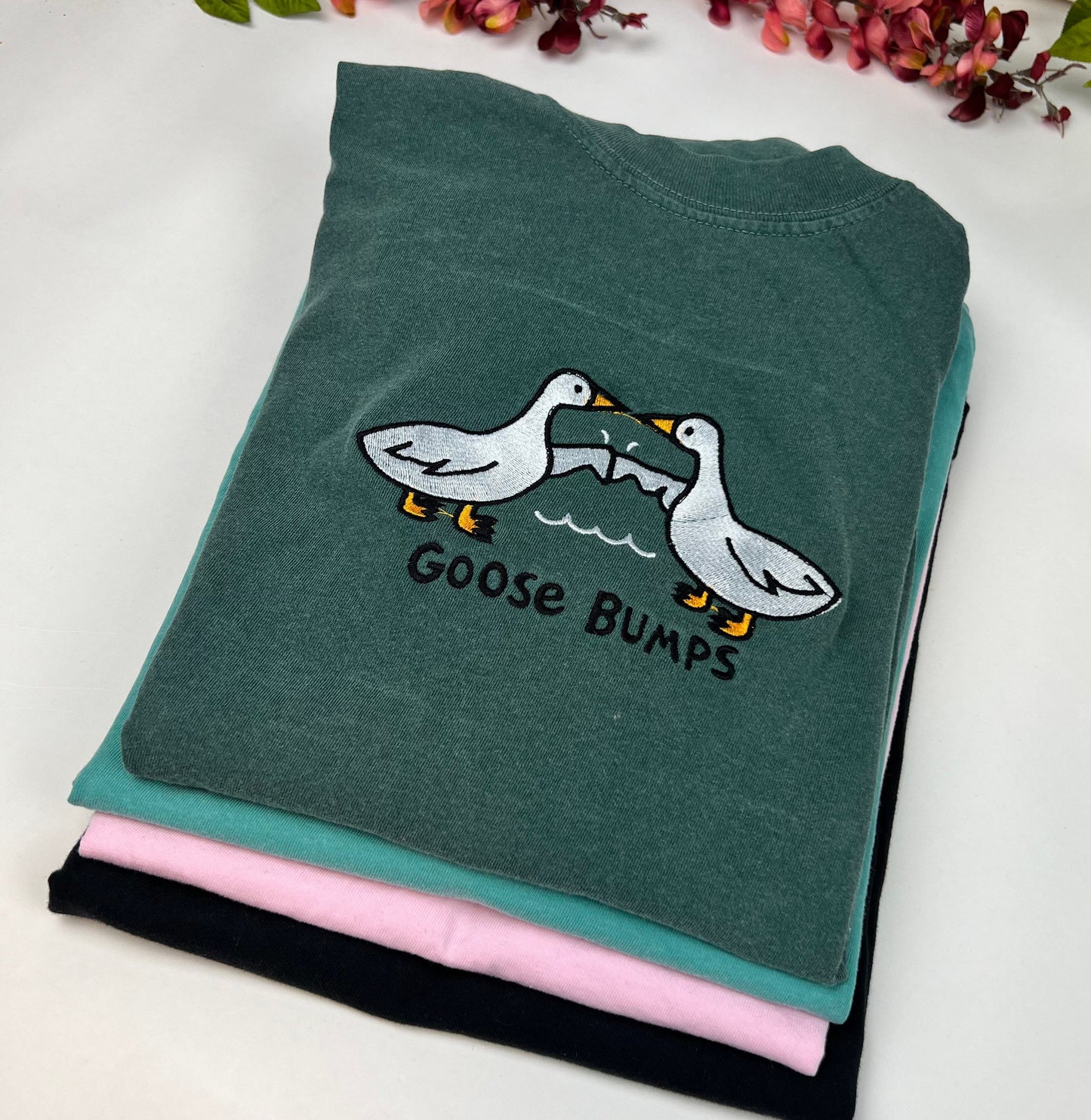 Goose T-shirt- Goose Embroidered T-shirt- Funny GooseBumps- Comfort Colors