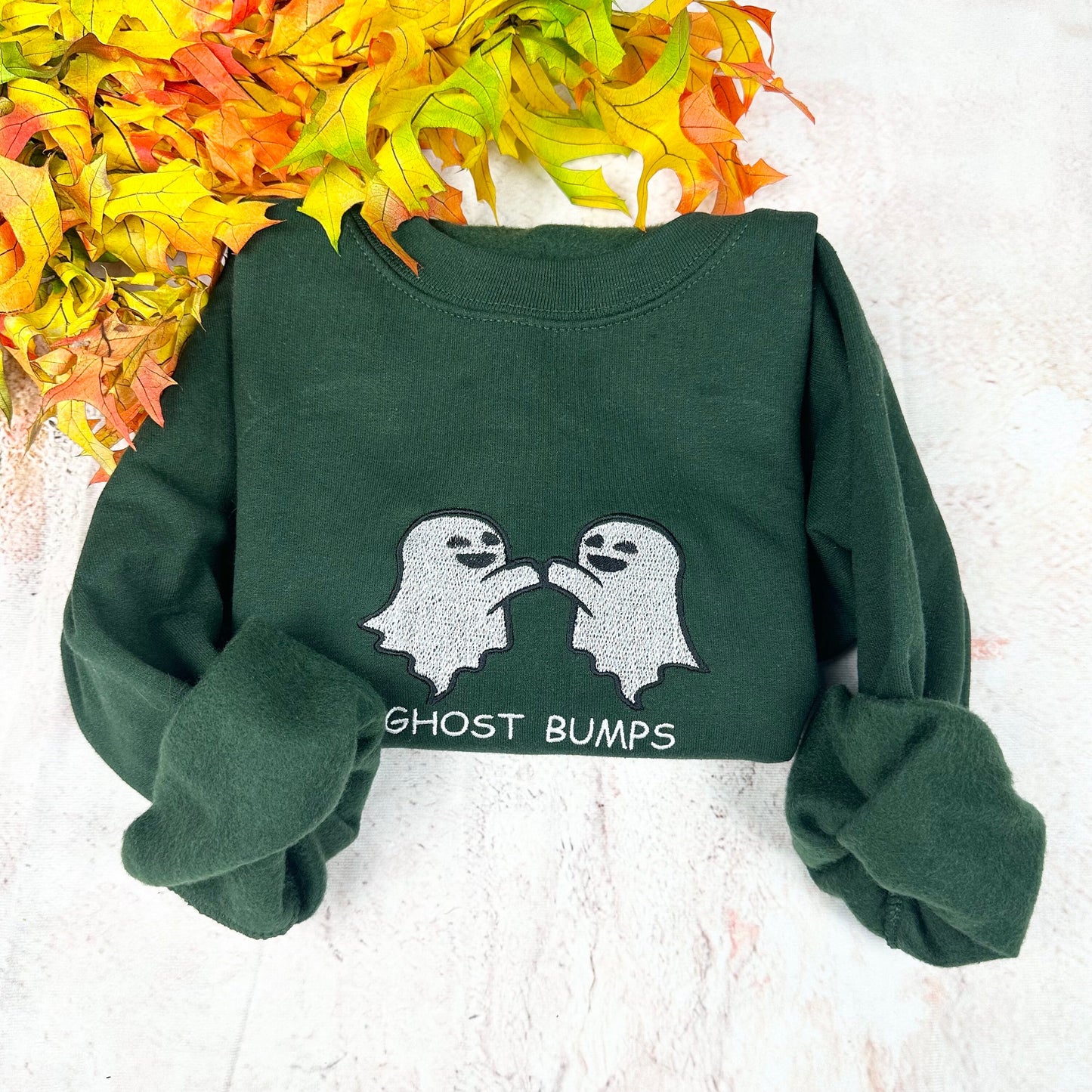 Halloween Embroidered Sweatshirt- Unisex Sweatshirt - (Ghost Bumps)