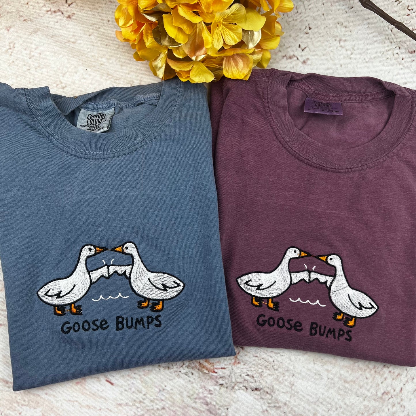 Goose T-shirt- Goose Embroidered T-shirt- Funny GooseBumps- Comfort Colors