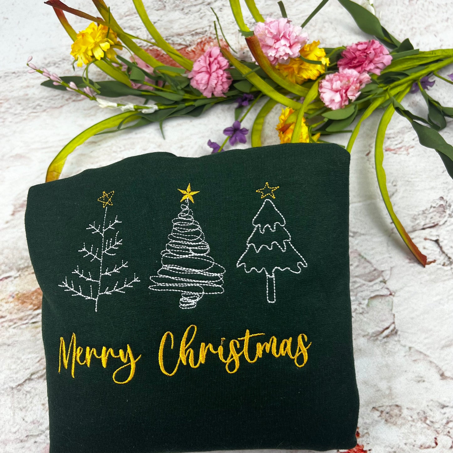 Merry Christmas Sweatshirt - (3 CHRISTMAS TREES)