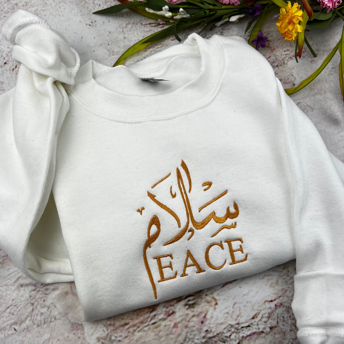 Salam embroidered sweatshirt- Peace sweatshirt-Arabic Embroidered shirt
