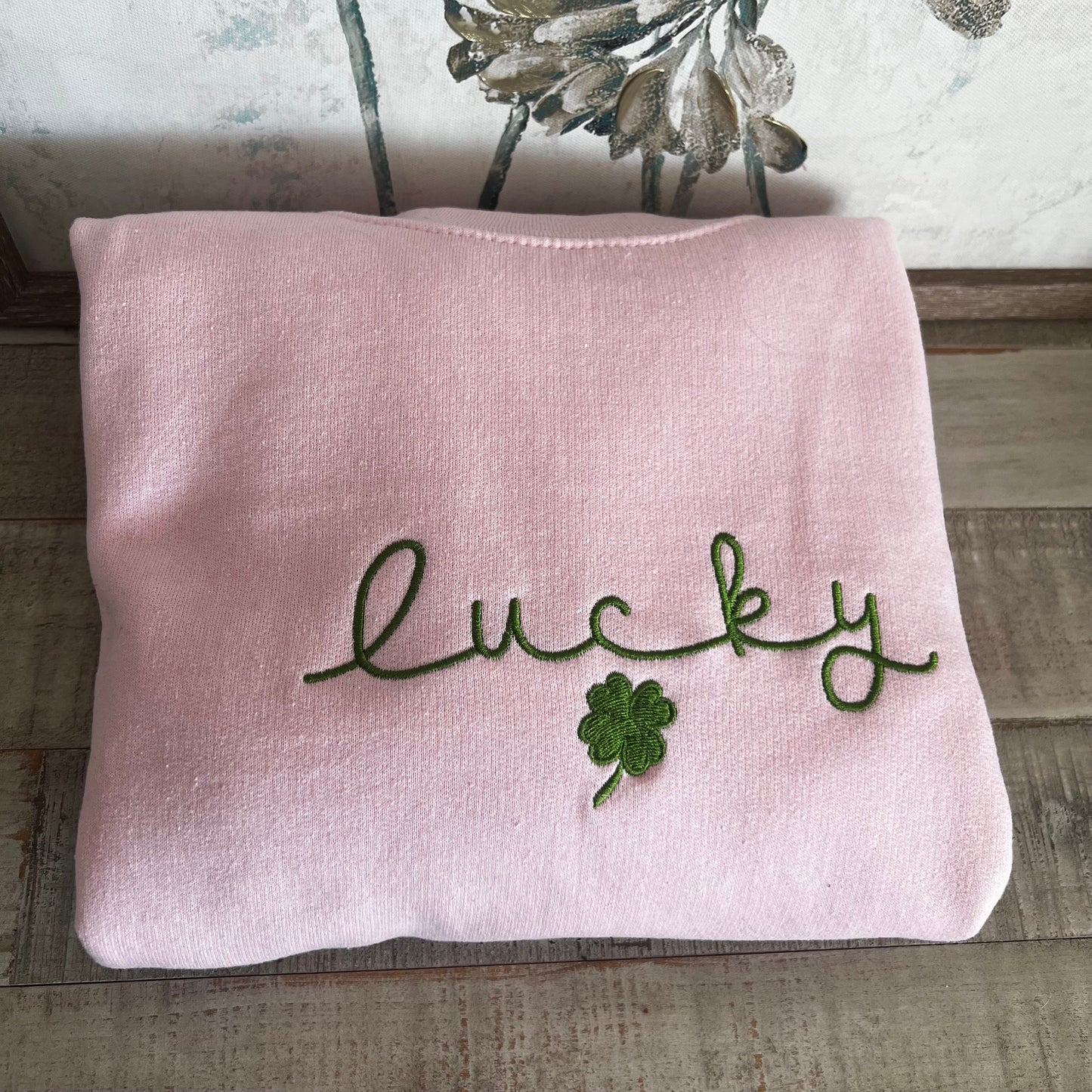 Lucky Charm Embroidered Sweatshirt, Clover Sweatshirt, St Patricks Day Sweatshirt, Saint Patrick's Pullover, Lucky Sweater, Clovers