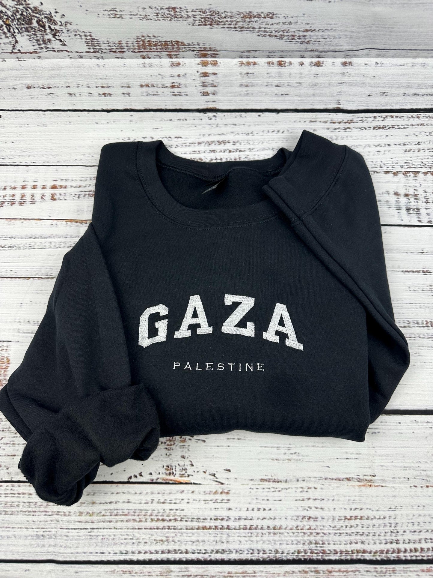 Gaza Palestine Embroidered Sweater - Palestinian Shirt