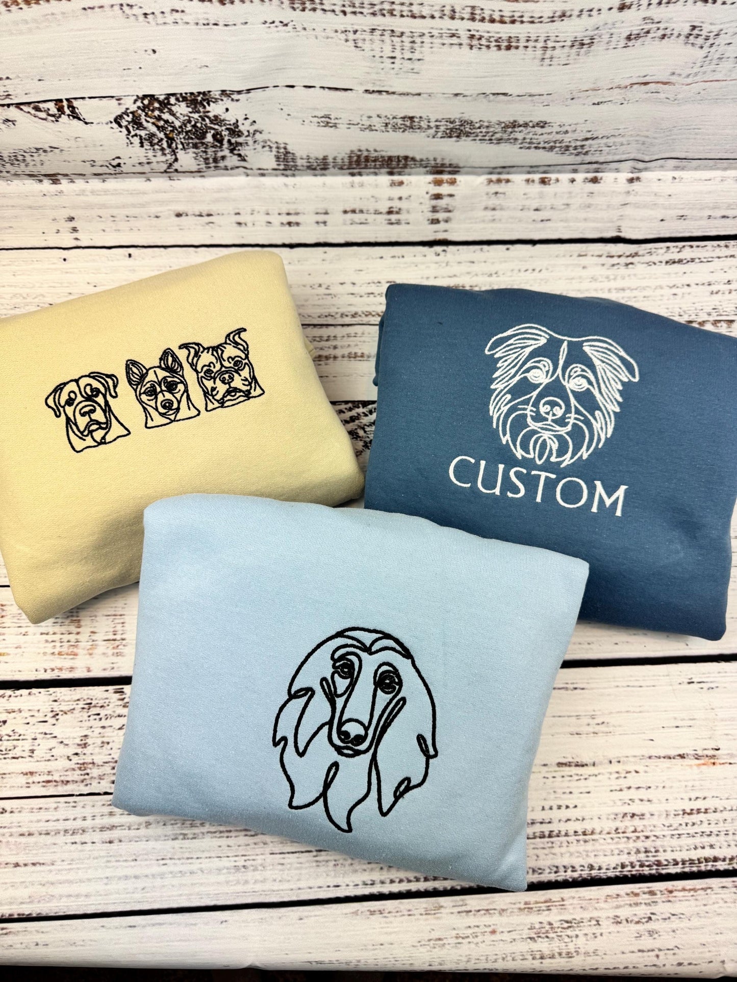 Custom Dog Embroidered Hoodie and Sweatshirt