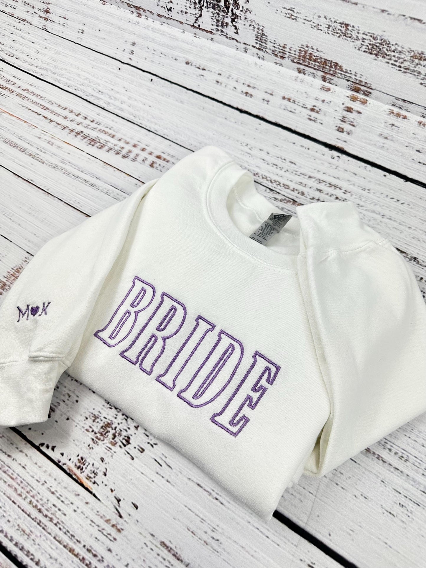 Bride Sweatshirt, Custom Bride Shirt, Embroidered Hoodie, Bridal Shower Gift - Engagement Gift - Wedding