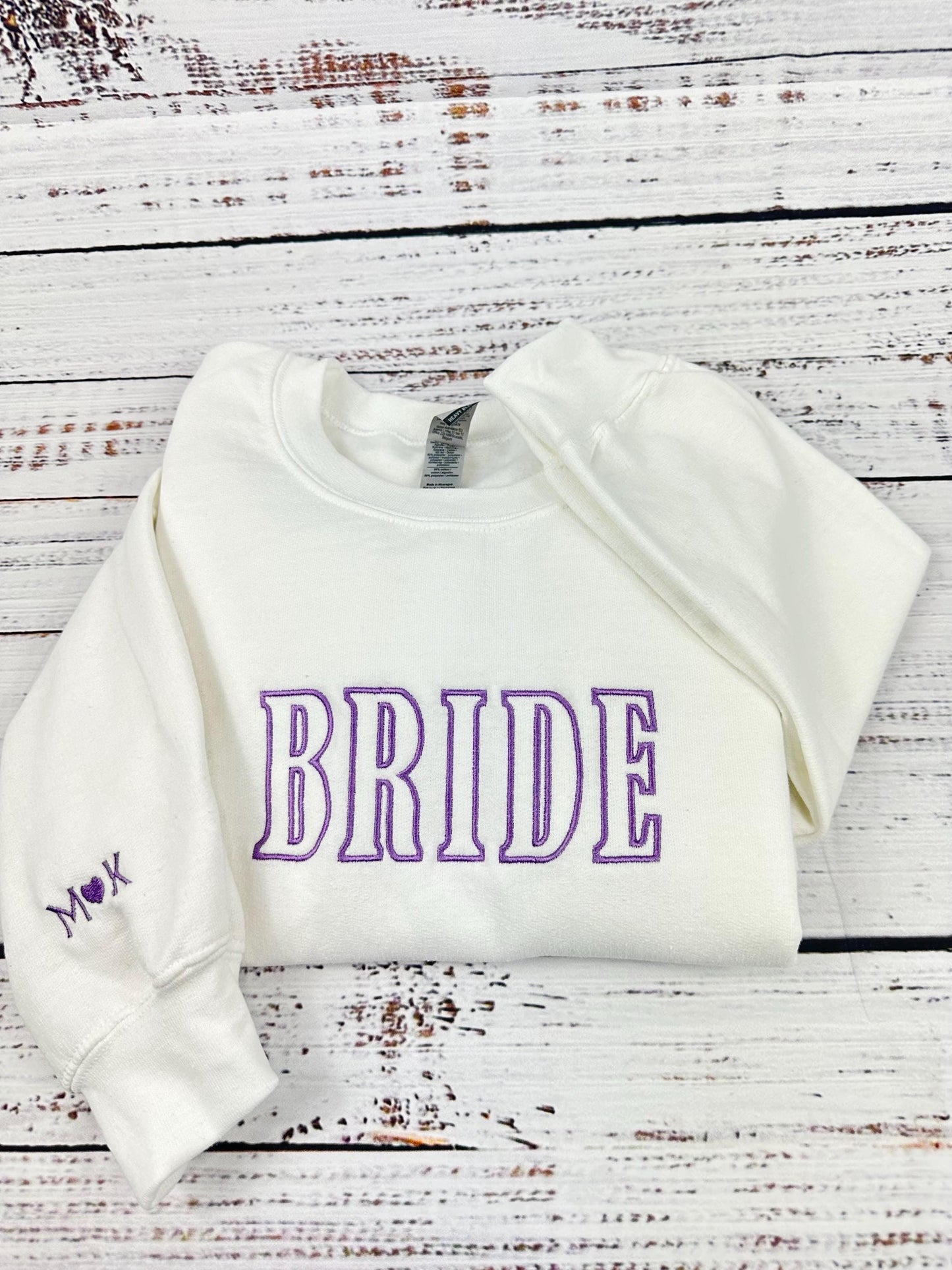 Bride Sweatshirt, Custom Bride Shirt, Embroidered Hoodie, Bridal Shower Gift - Engagement Gift - Wedding