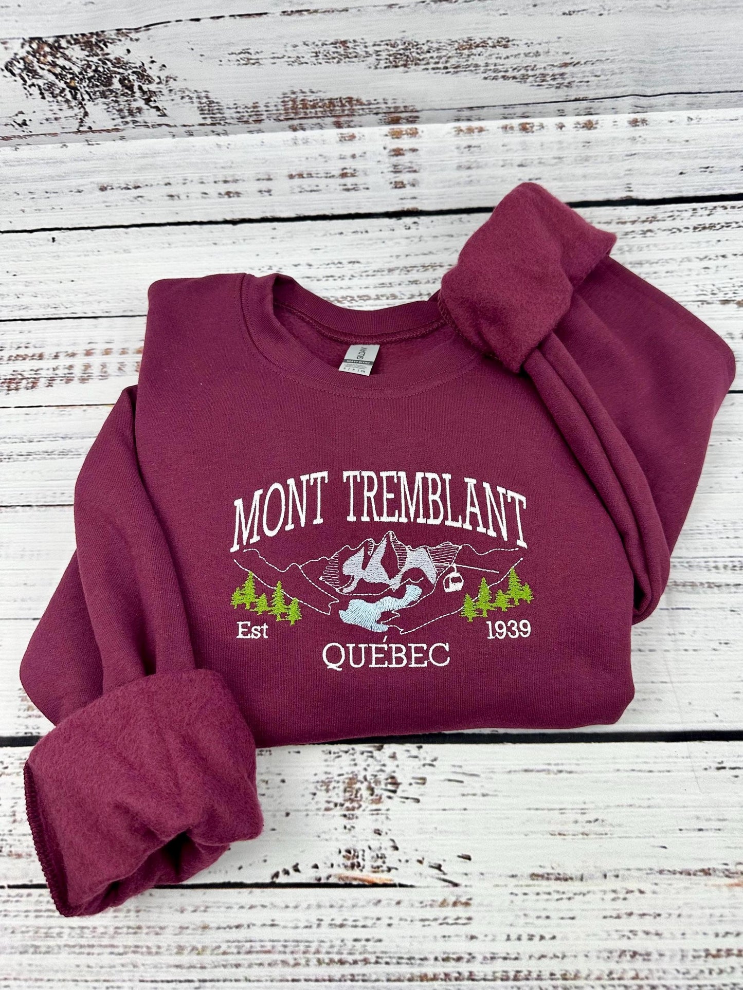 Mont Tremblant Embroidered Sweatshirt & Hoodie - Cozy Ski Resort Apparel - Quebec Mountain Gift - Winter Travel Souvenir