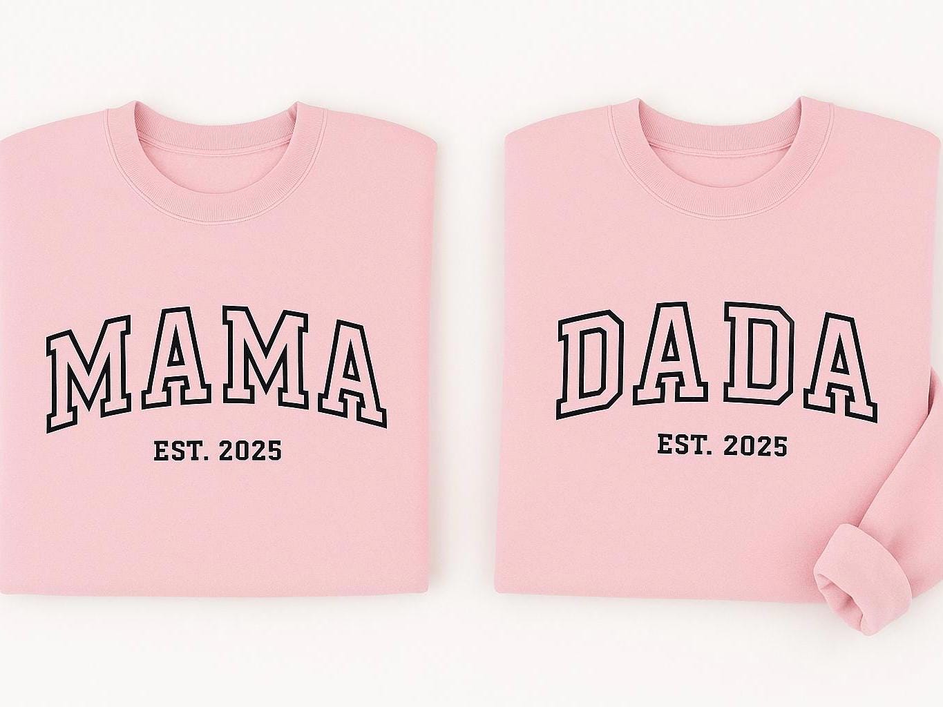 Mom/Dad Embroidered Crewneck Sweatshirt - Mother’s Day Gift - Father's Day (Custom EST Date)