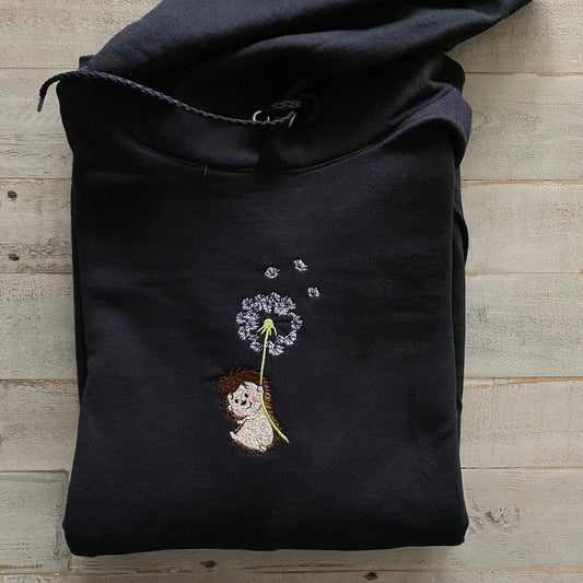 Hedgehog Embroidered Hoodie- Woodland Animal Gift- Cute Embroidered (Hoodie)
