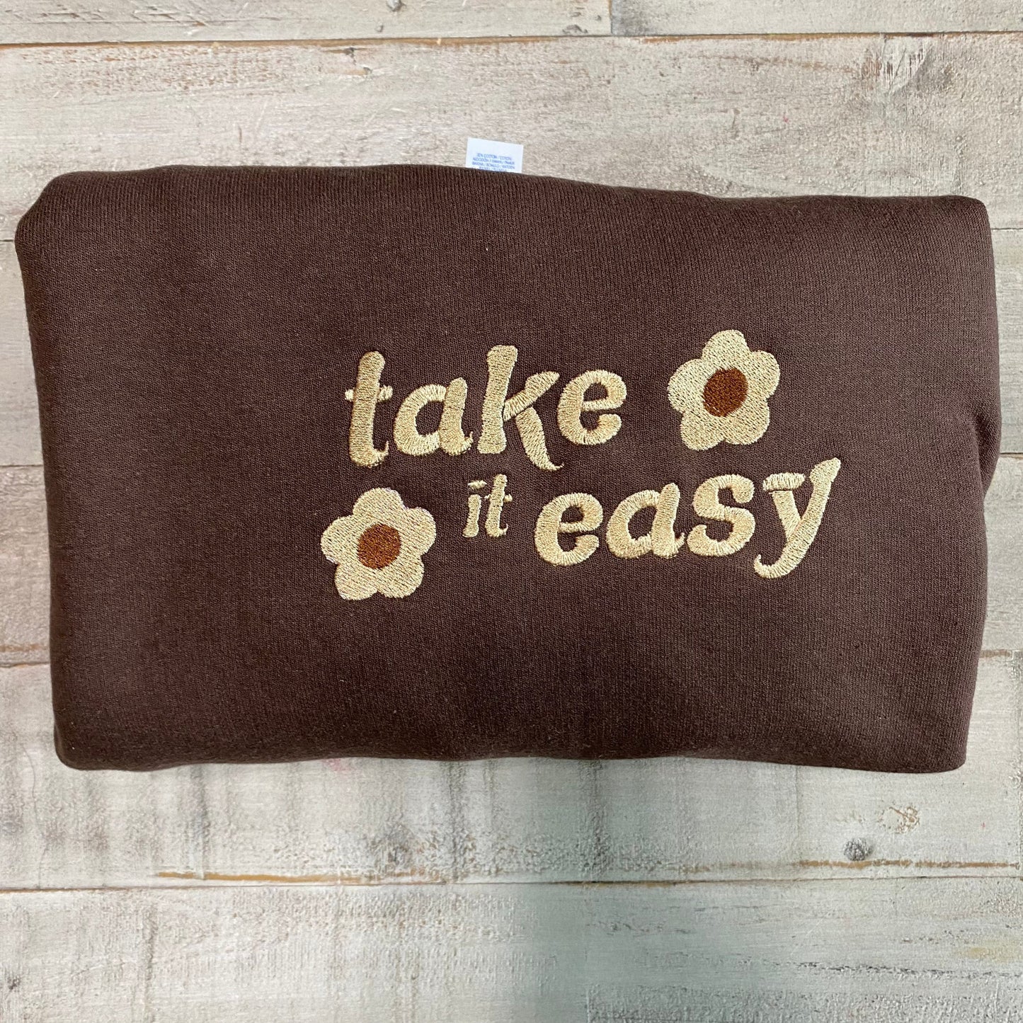 Take It Easy Embroidered Crewneck- Cute Sweatshirt - Trendy Crewneck