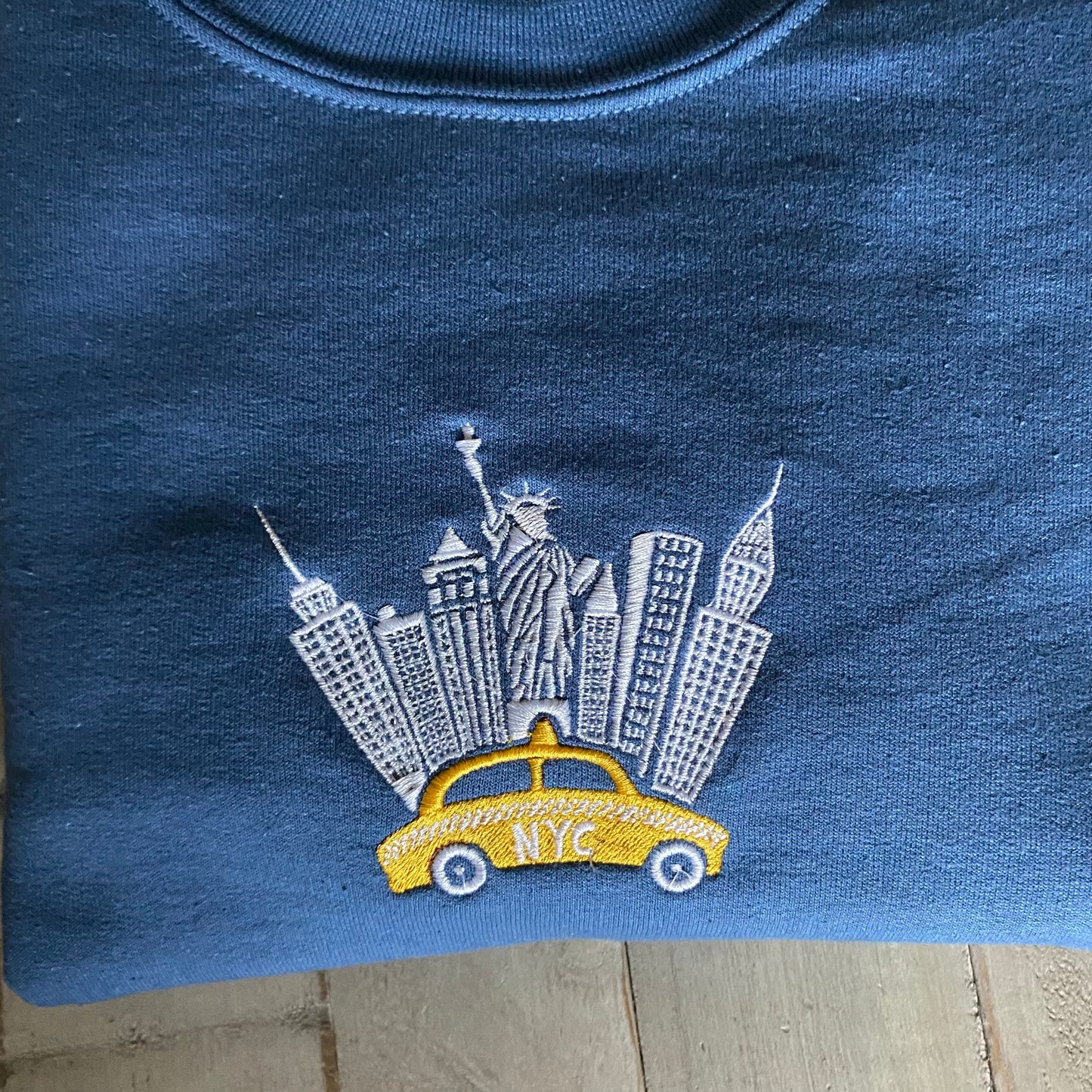 New York City Embroidered Sweatshirt, NYC shirt (TAXI)