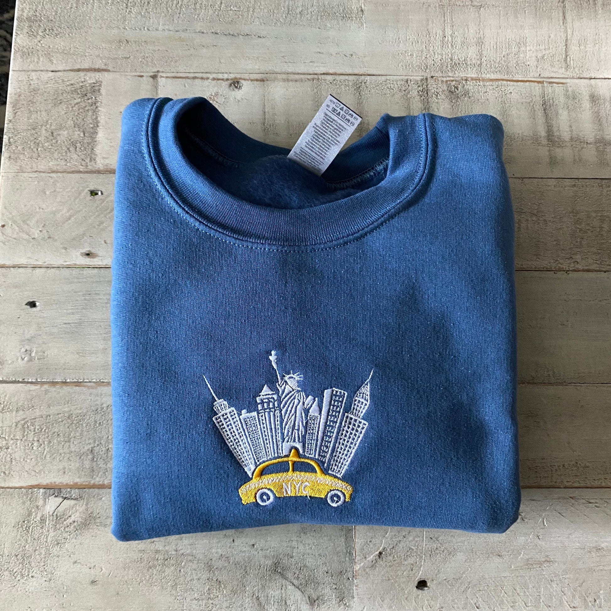 New York City Embroidered Sweatshirt, NYC shirt (TAXI)