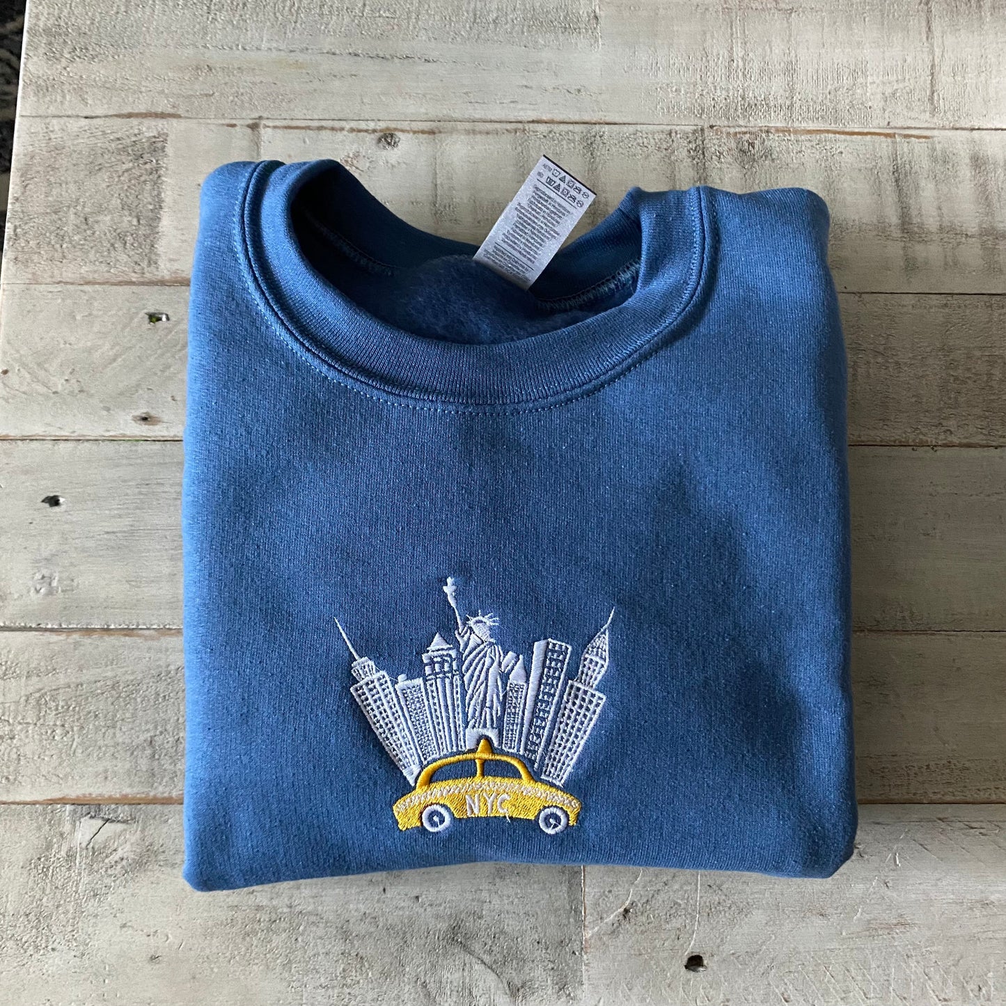 New York City Embroidered Sweatshirt, NYC shirt (TAXI)