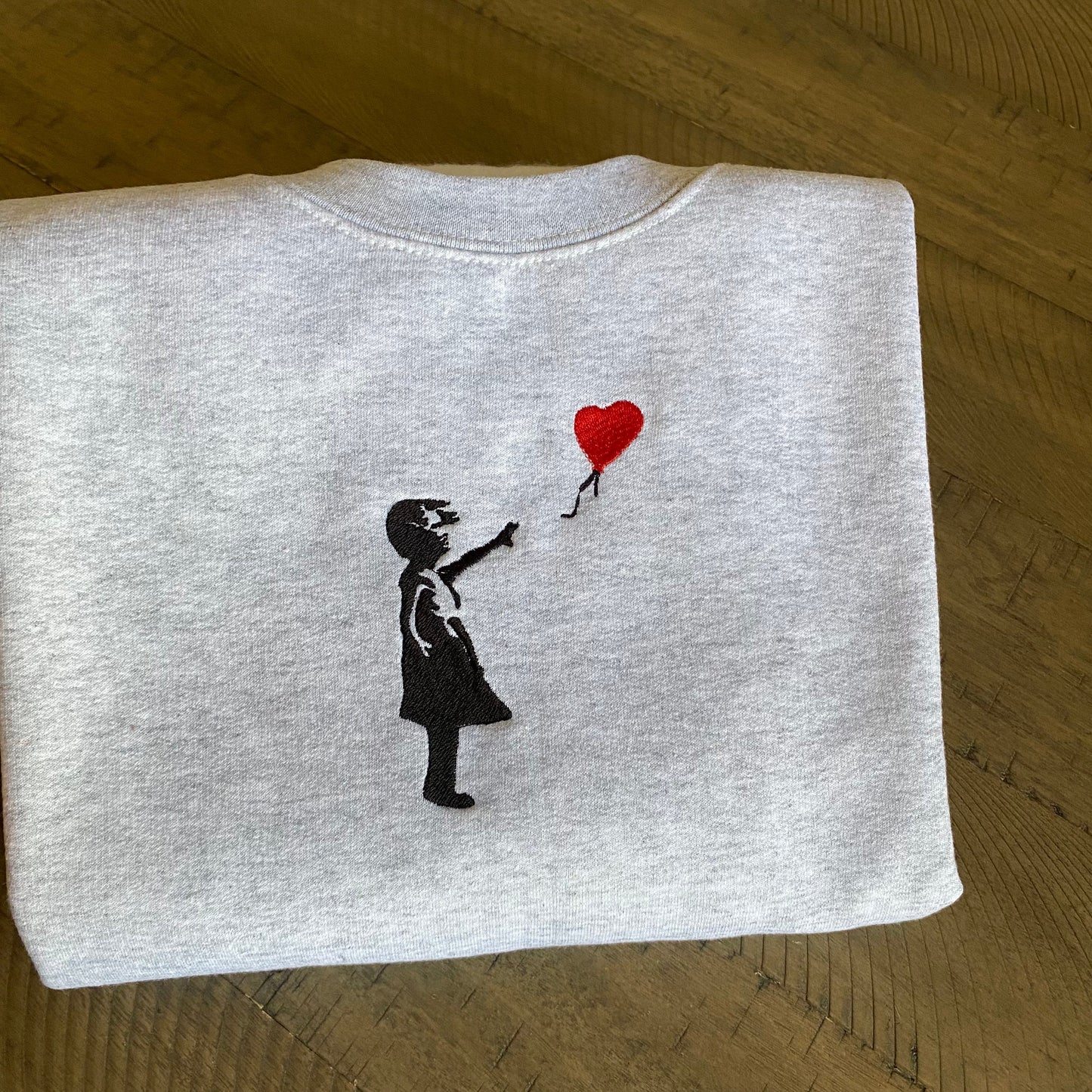 Banksy Girl with Ballon embroidered Sweatshirt / Banksy Art sweatshirt/ Banksy Sweatshirt