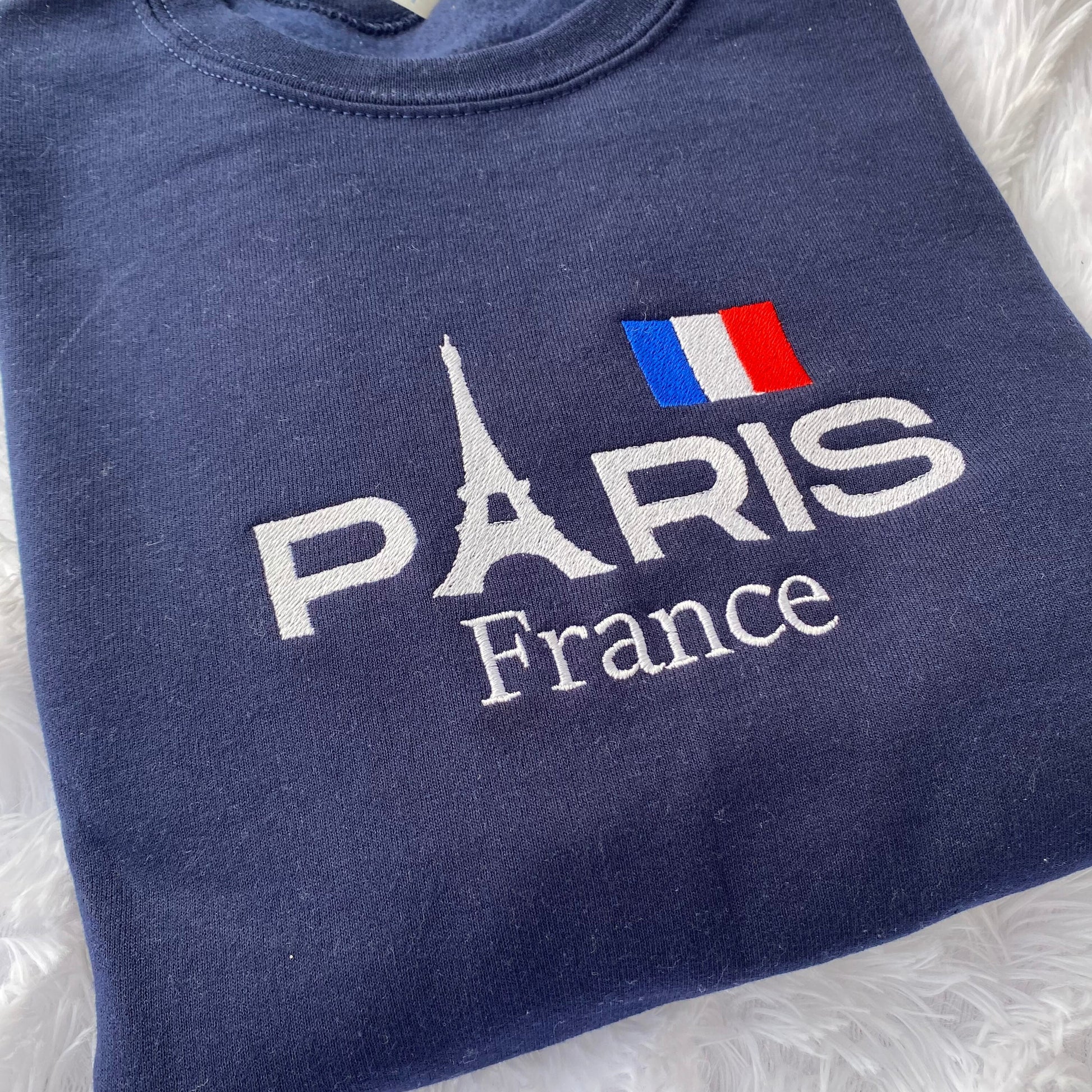 Paris Embroidered Sweatshirt, Paris France sweatshirt, Paris and Eiffel Sweatshirt