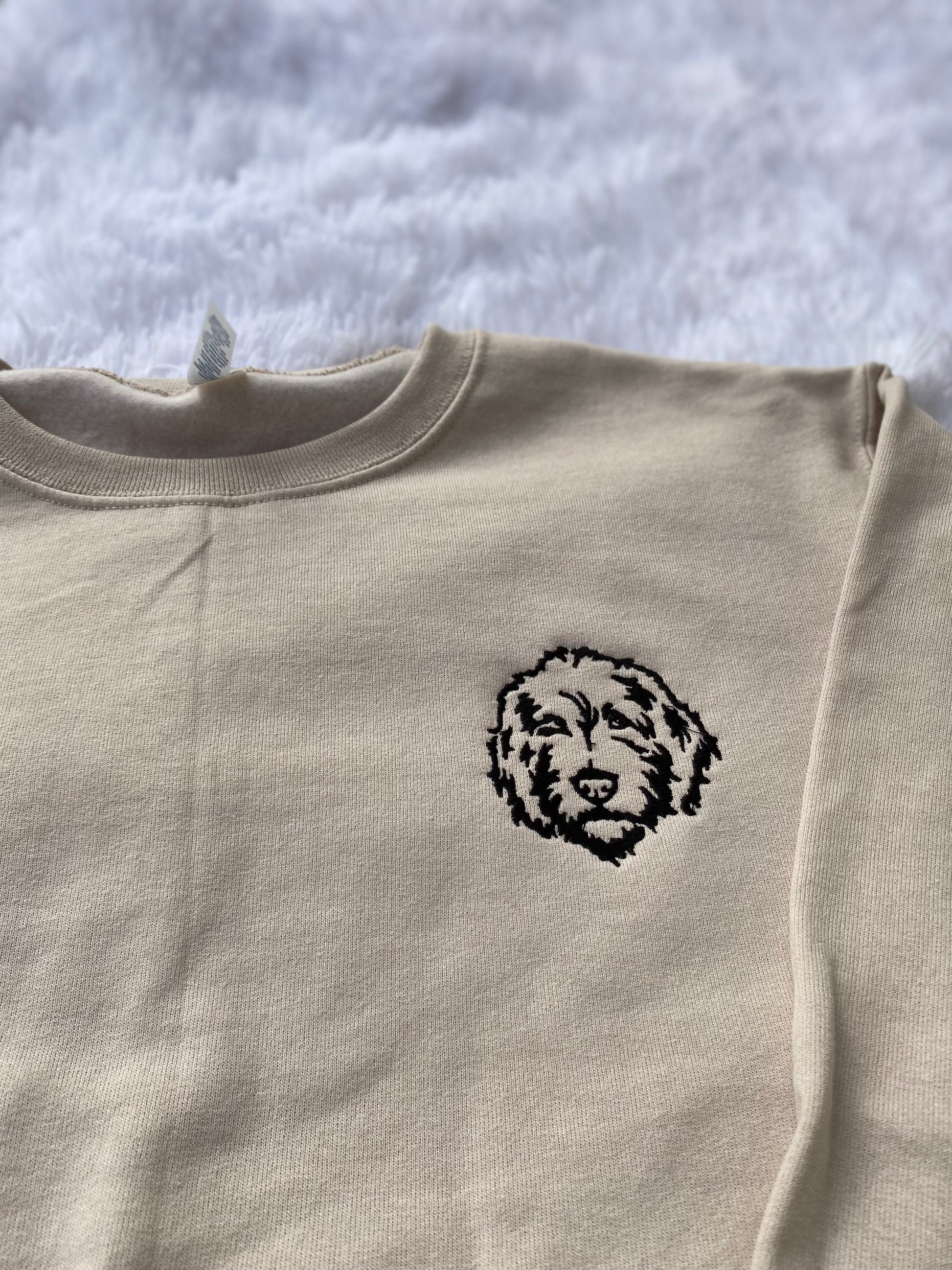 Golden Doodle Head Embroidered Sweatshirt- Doodle Mama shirt - Animal Lover Shirt -More Colors Available