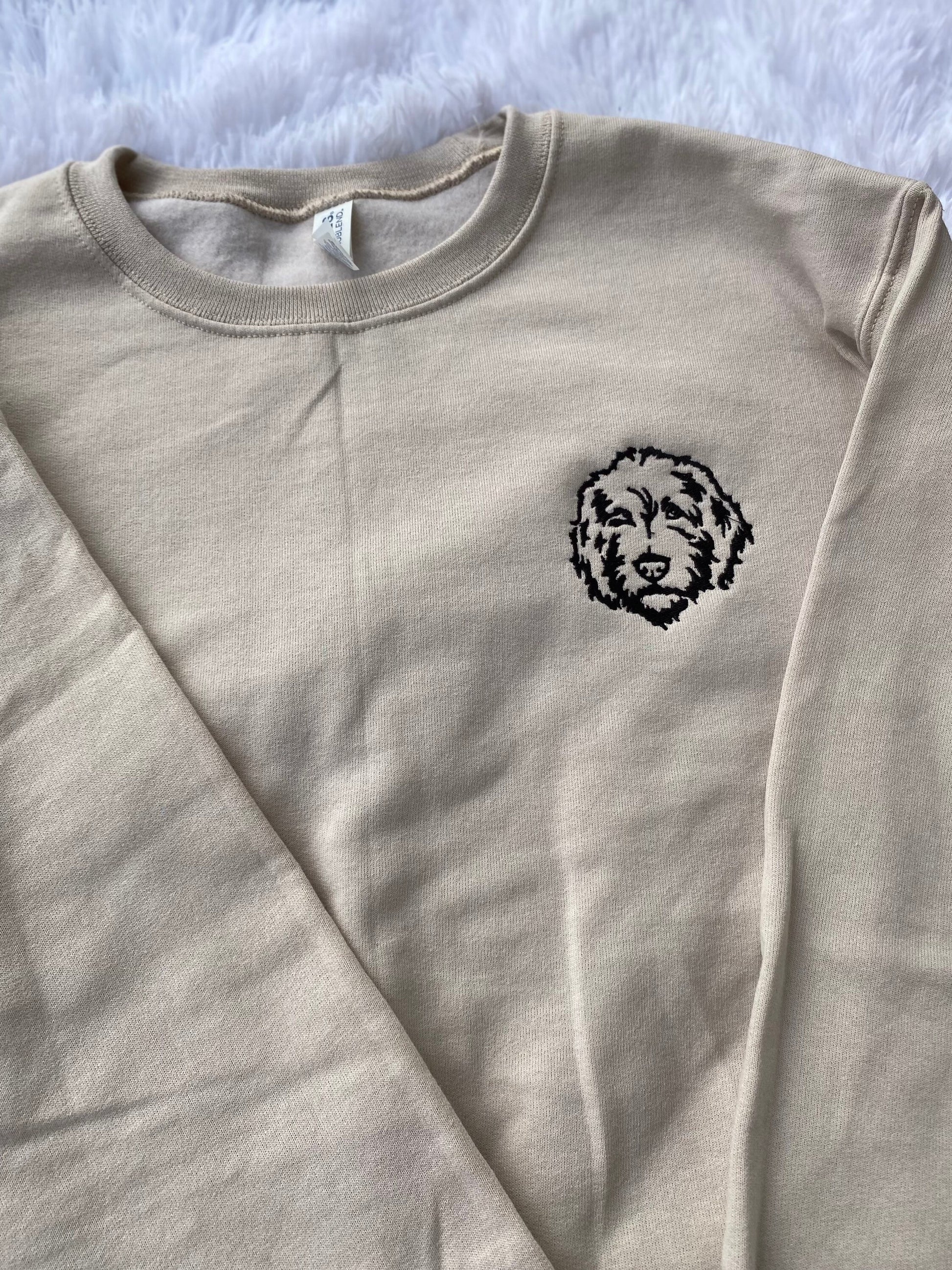 Golden Doodle Head Embroidered Sweatshirt- Doodle Mama shirt - Animal Lover Shirt -More Colors Available