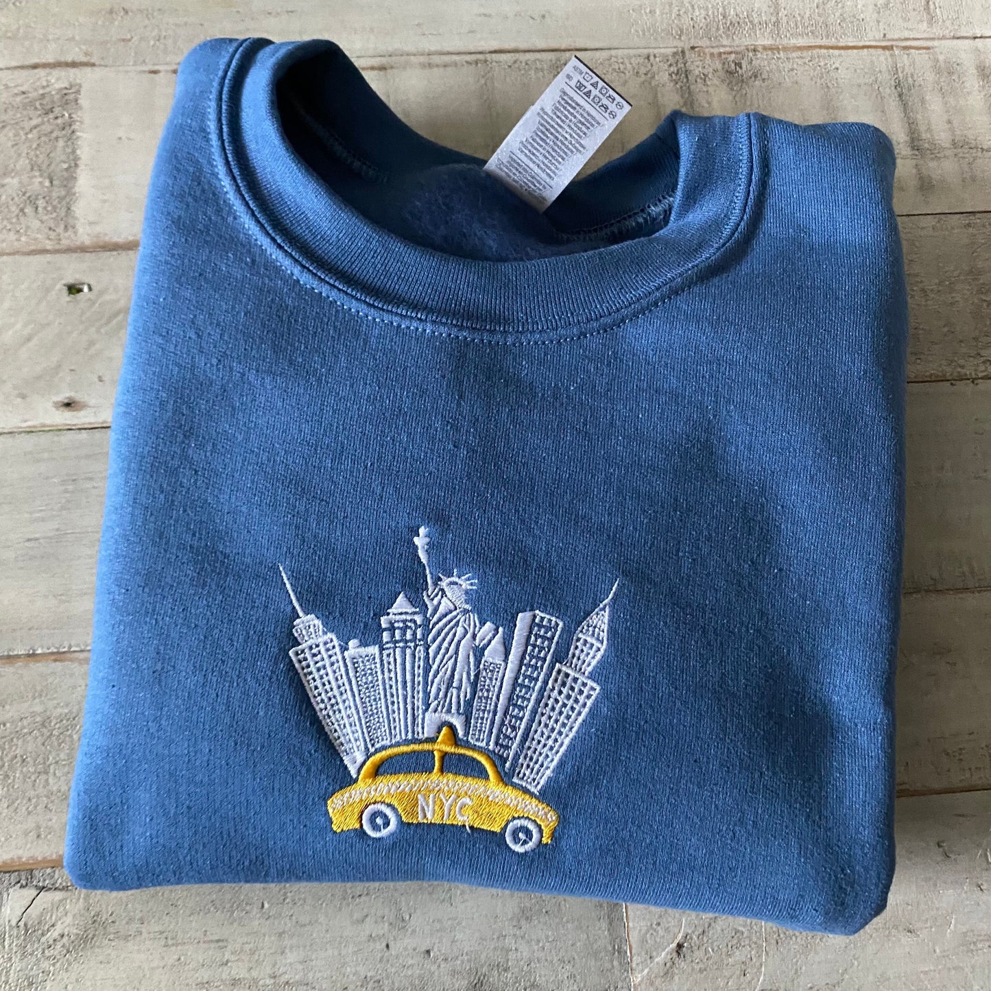 New York City Embroidered Sweatshirt, NYC shirt (TAXI)