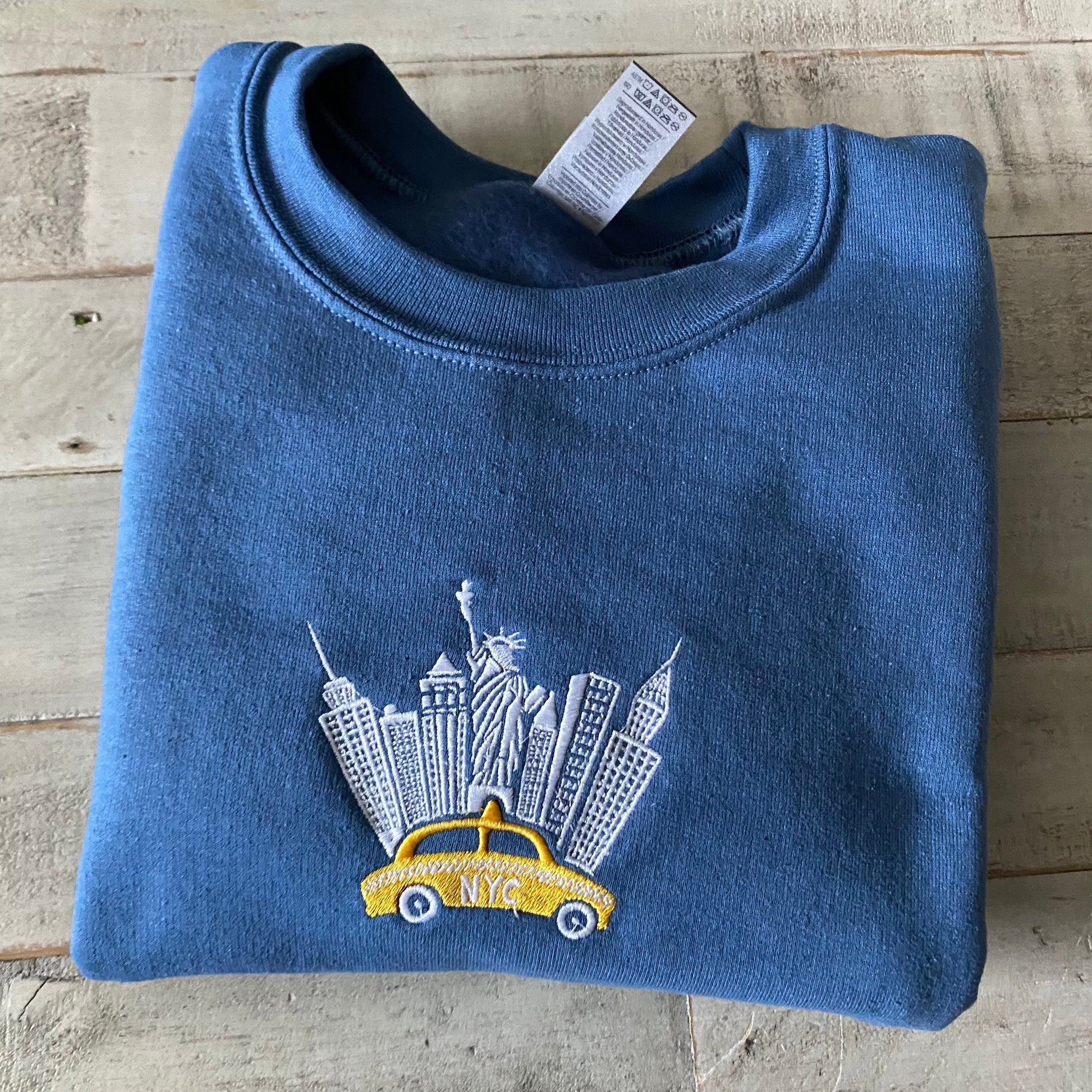 New York City Embroidered Sweatshirt, NYC shirt (TAXI)