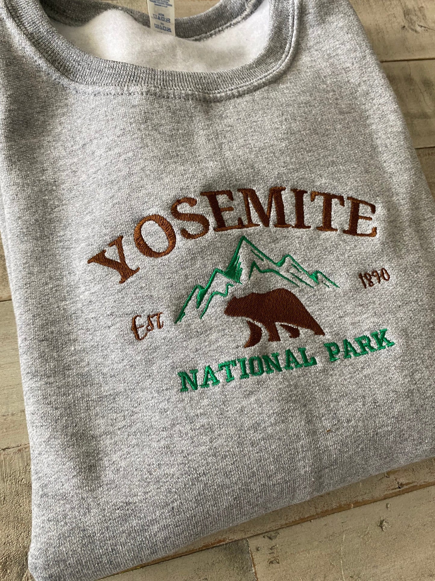Yosemite National Park Embroidered Crewneck-embroidered Crewneck-National Park Sweatshirt