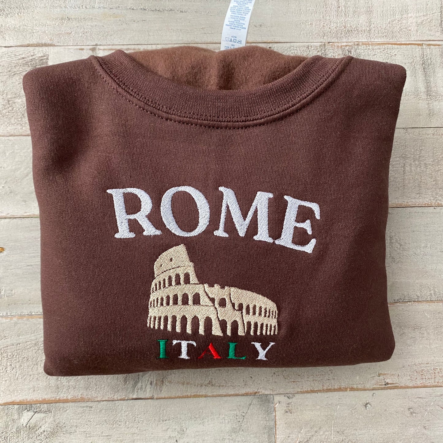 Rome Italy Embroidered Sweatshirt- Rome Travel Crewneck - More Colors Available