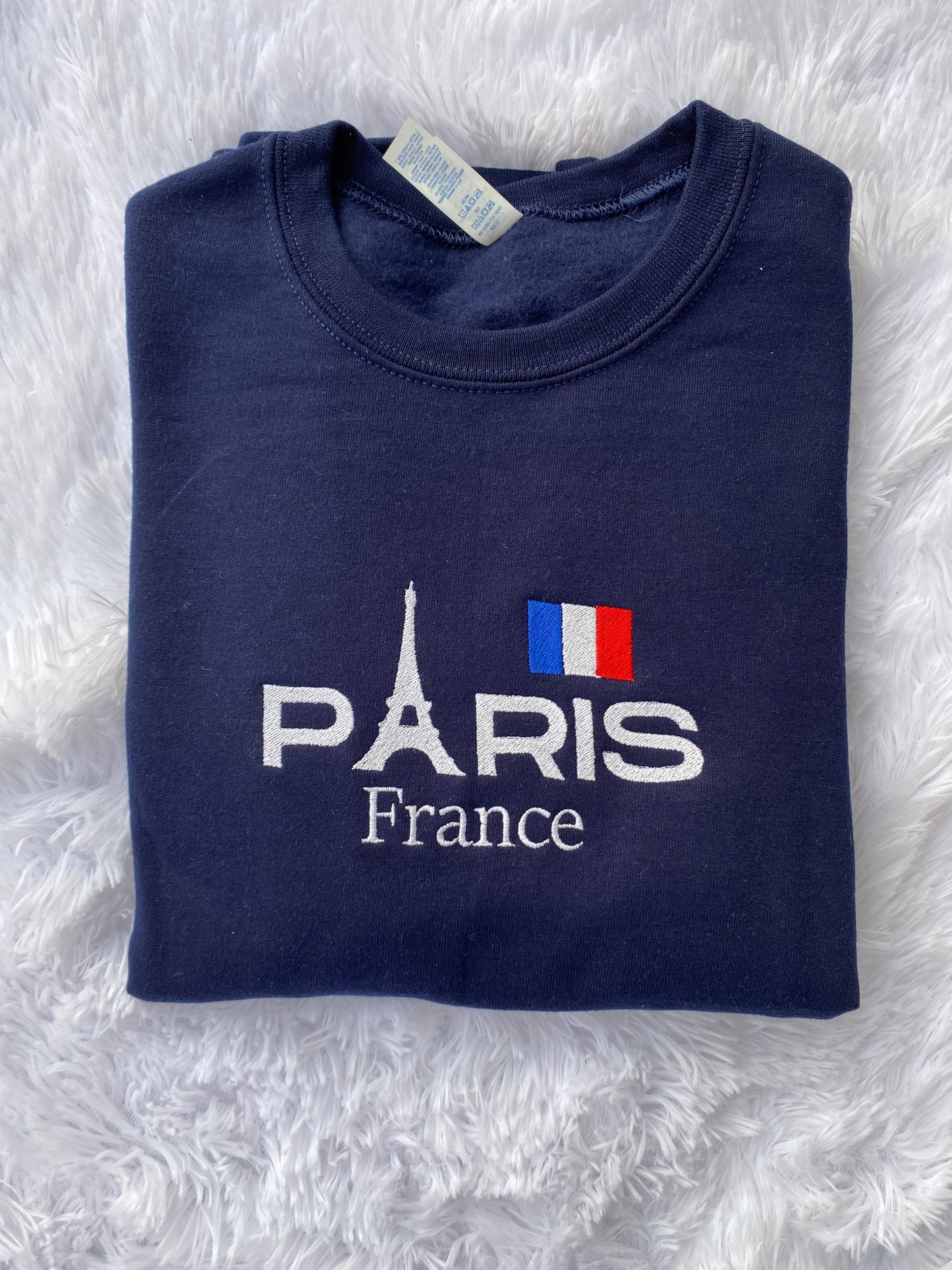 Paris Embroidered Sweatshirt, Paris France sweatshirt, Paris and Eiffel Sweatshirt
