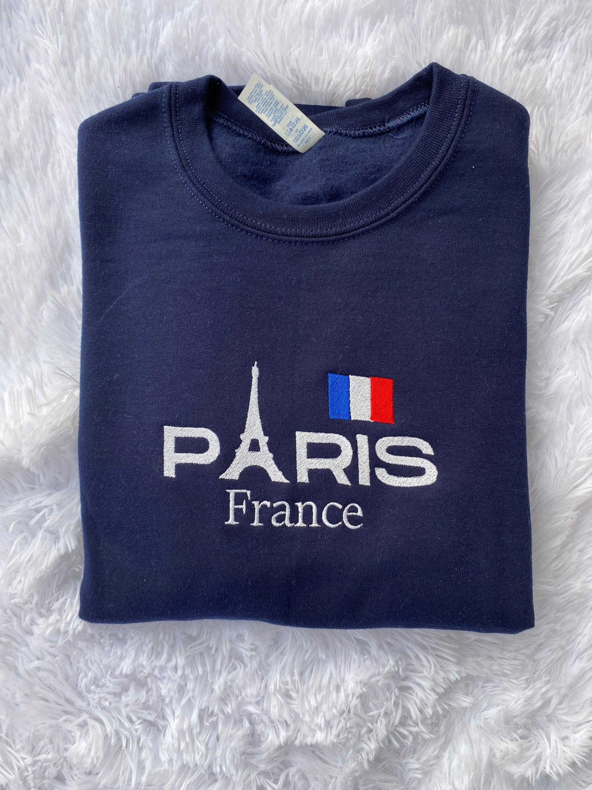 Paris Embroidered Sweatshirt, Paris France sweatshirt, Paris and Eiffel Sweatshirt
