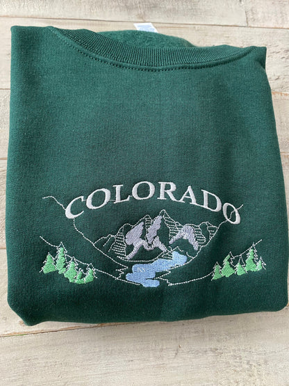 Colorado Embroidered Sweatshirt, Colorado sweatshirt, Colorado Mountain Sweatshirt