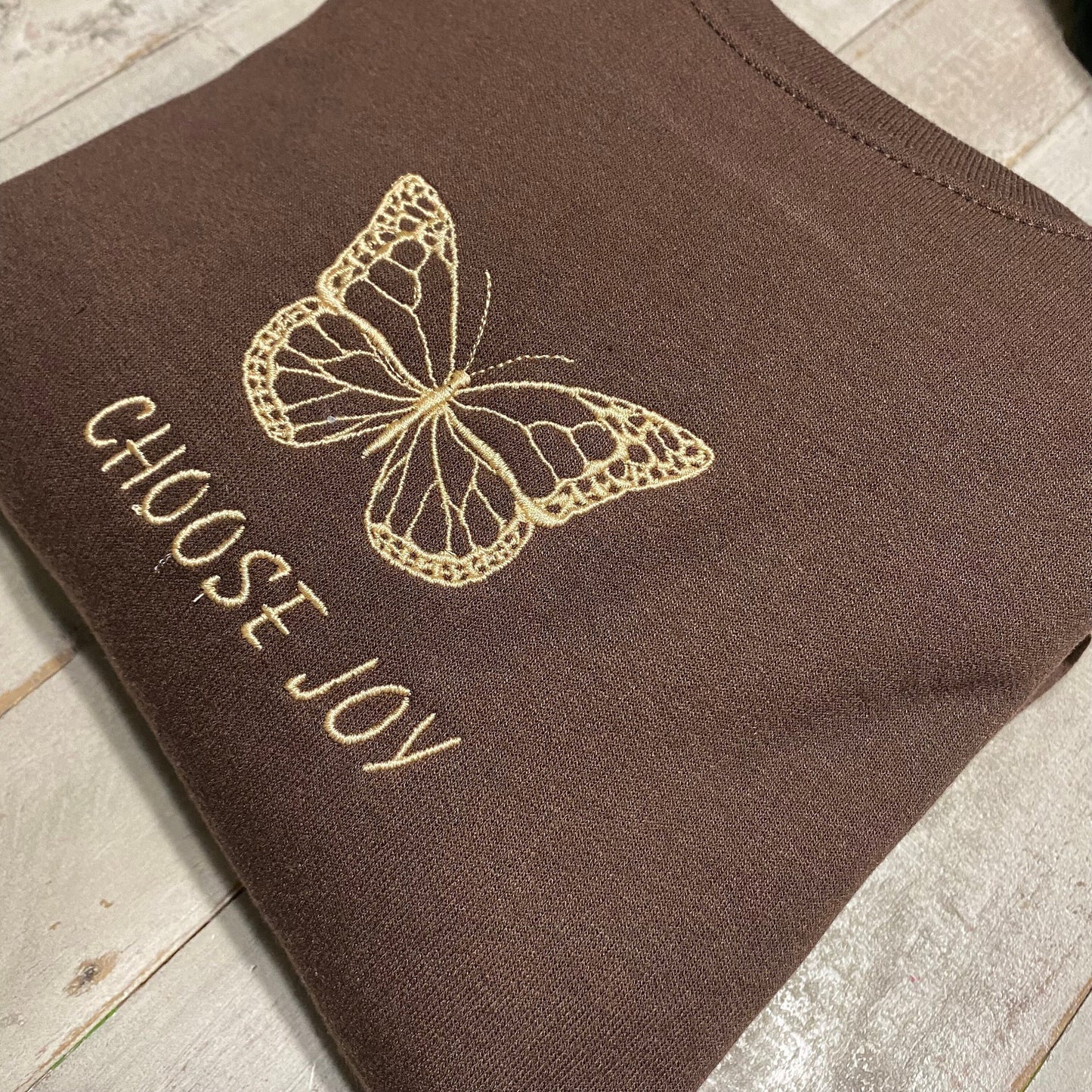 Embroidered Choose Joy, Butterfly Crewneck- Choose JoyCrewneck- Butterfly sweatshirts Cute Sweatshirt - Trendy Crewneck