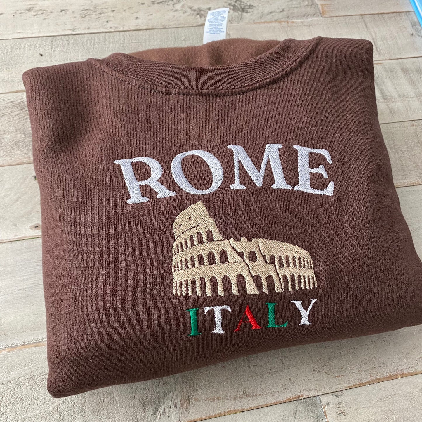 Rome Italy Embroidered Sweatshirt- Rome Travel Crewneck - More Colors Available