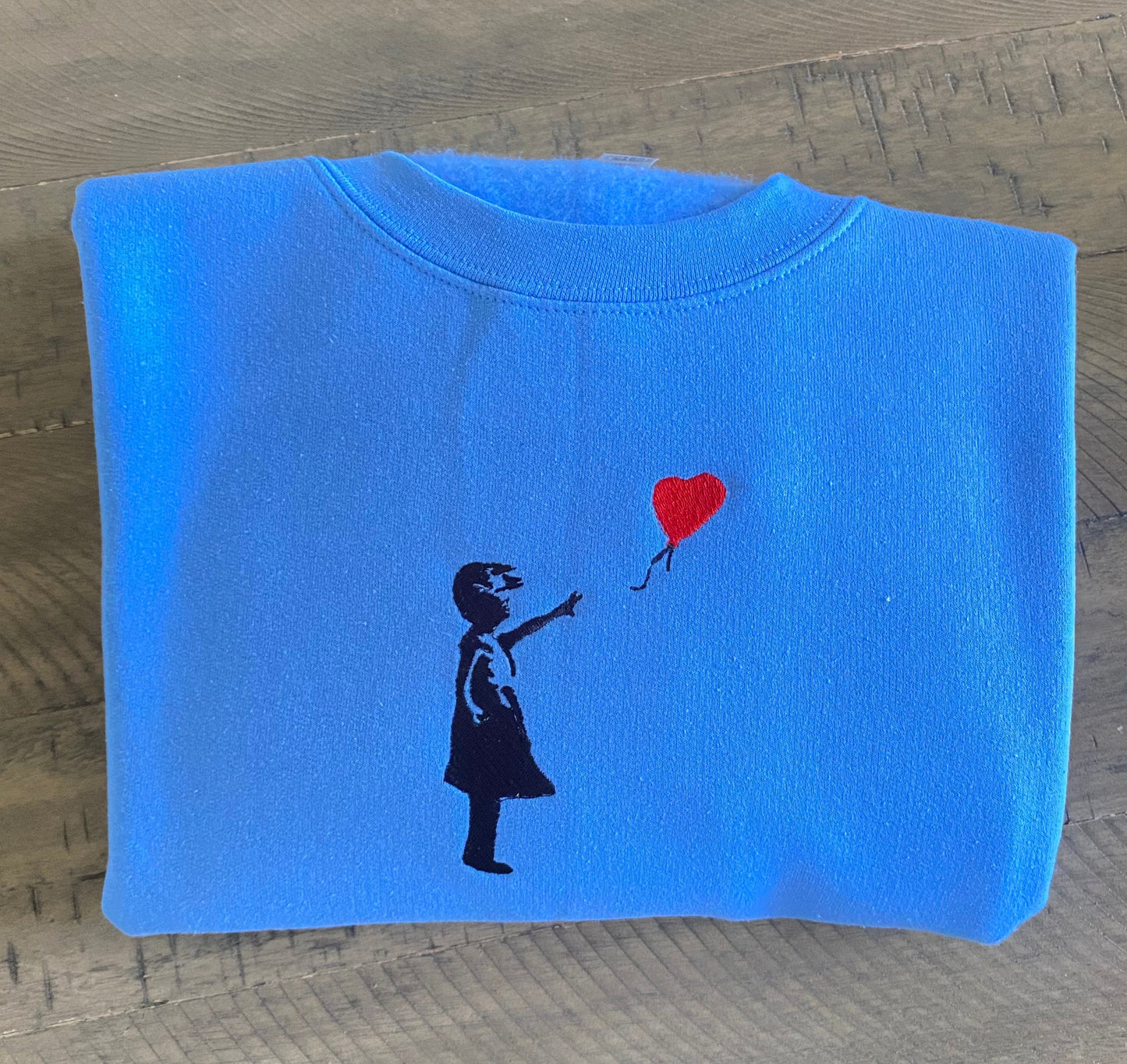 Banksy Girl with Ballon embroidered Sweatshirt / Banksy Art sweatshirt/ Banksy Sweatshirt