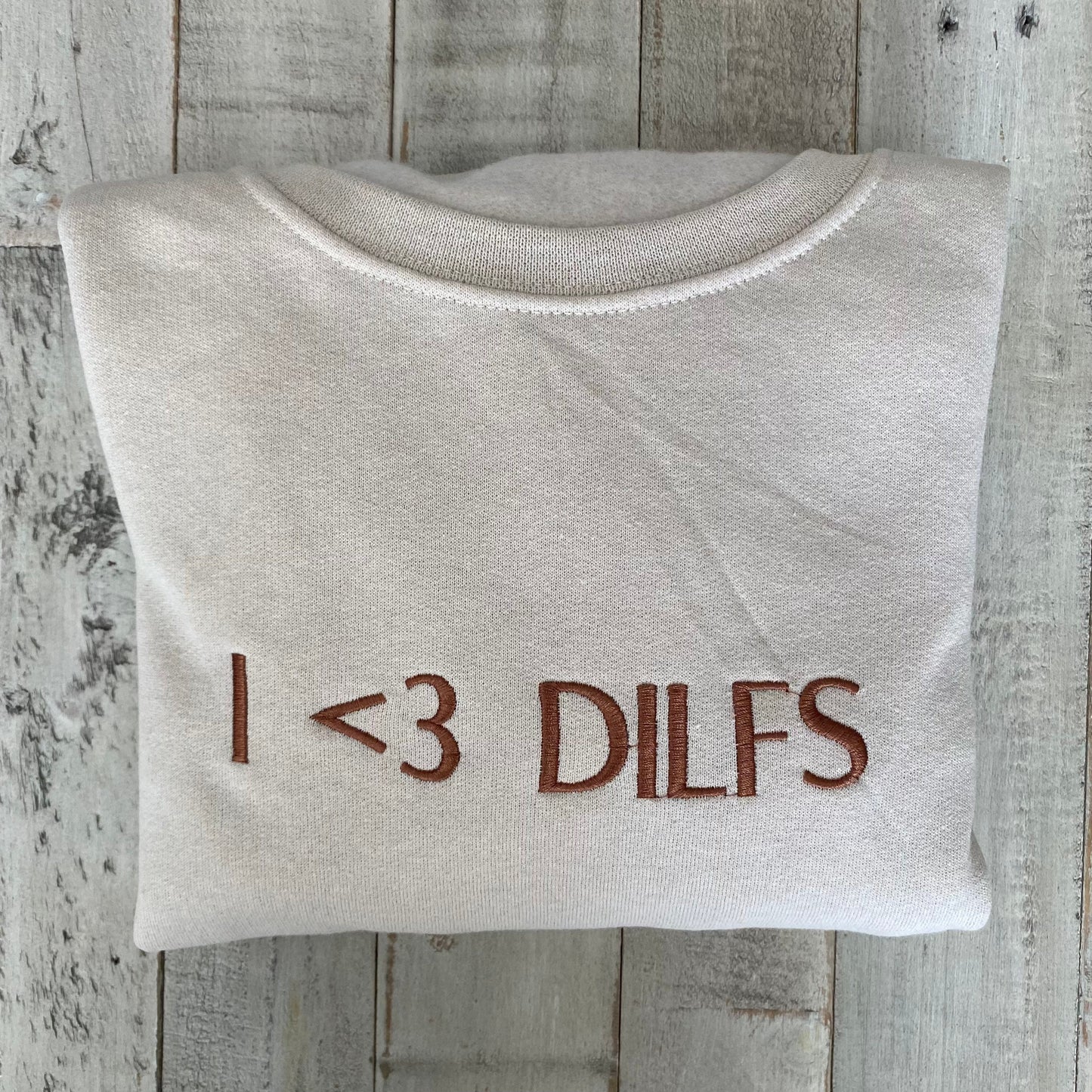 I Love Dilfs Embroidered Crewneck-embroidered Crewneck- Hot Dads