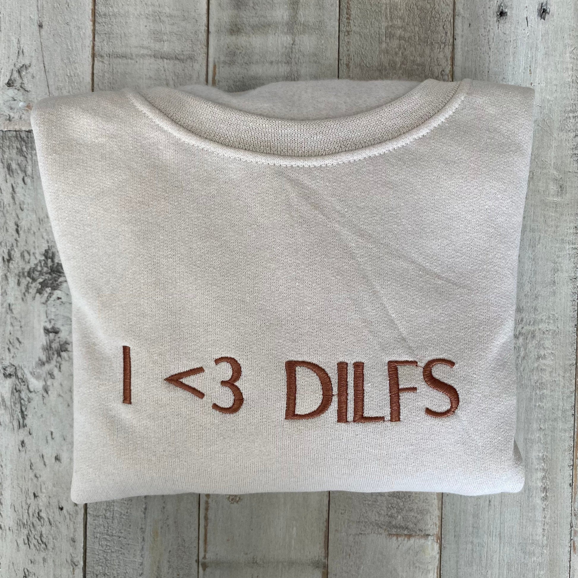 I Love Dilfs Embroidered Crewneck-embroidered Crewneck- Hot Dads