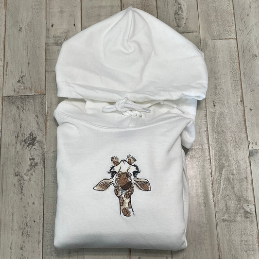 Giraffe Embroidered Hoodie - Cute Hoodie - (HOODIE)