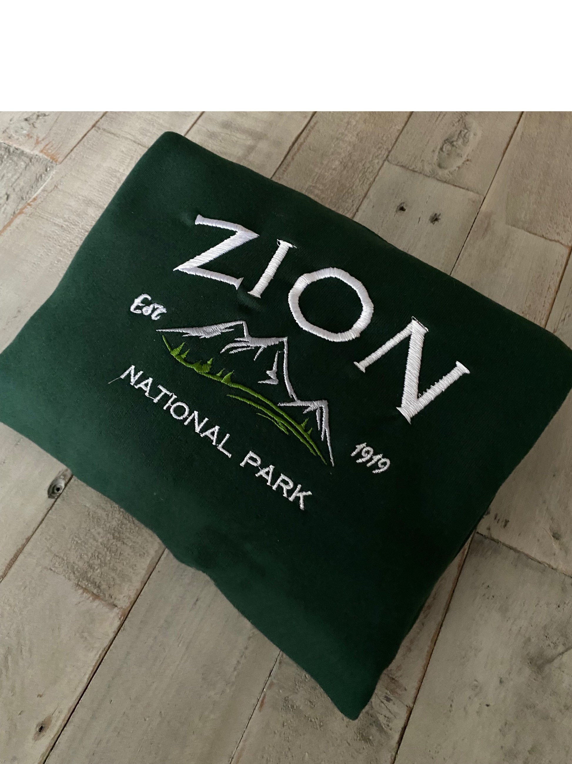 Zion National Park Embroidered Crewneck-embroidered Crewneck-National Park Sweatshirt