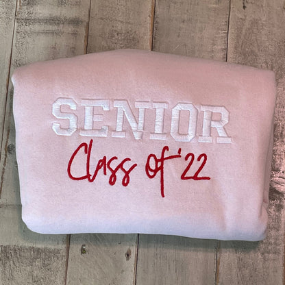 Embroidered Senior Class25 Sweatshirt- Custom Senior year embroidered sweatshirt . Senior Class 2025Embroidered Crewneck