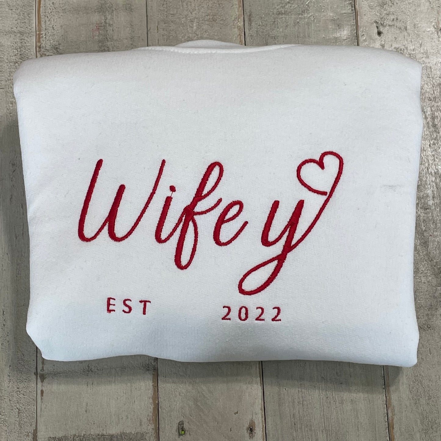 Wifey Sweatshirt - Bride Sweatshirt - Personalized Bride Gift - Embroidered Sweatshirt