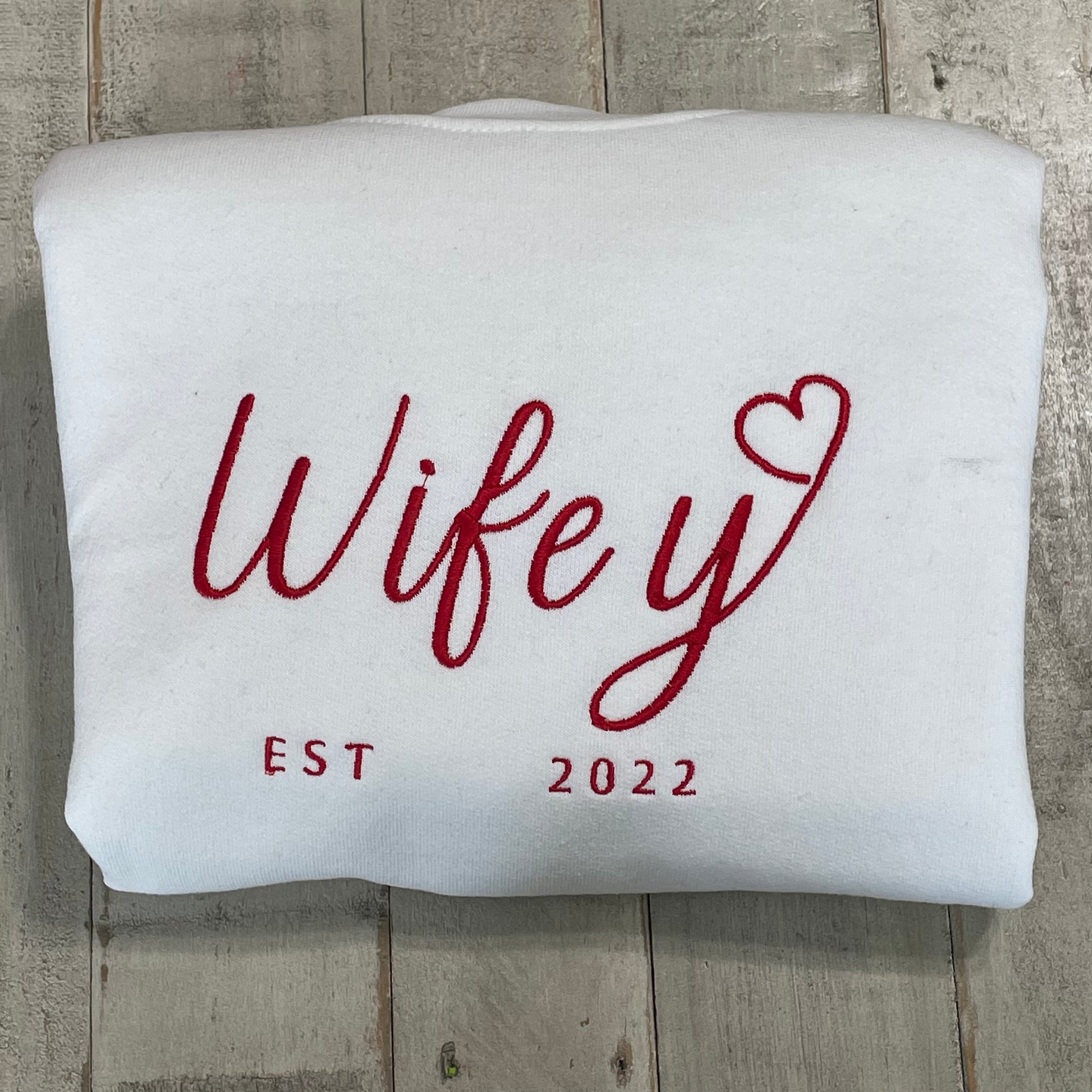 Wifey Sweatshirt - Bride Sweatshirt - Personalized Bride Gift - Embroidered Sweatshirt