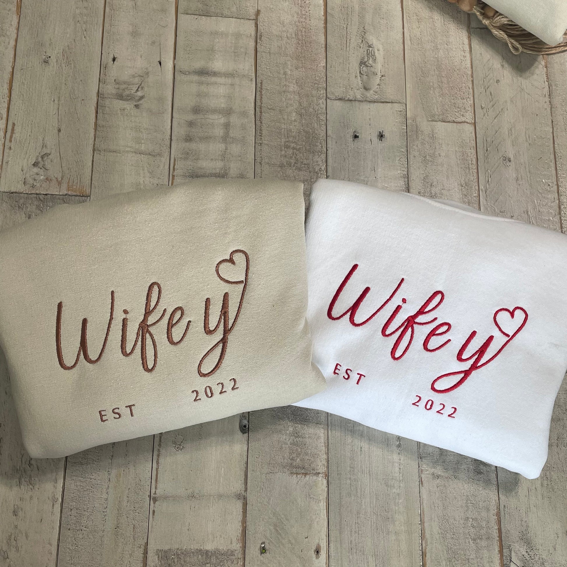 Wifey Sweatshirt - Bride Sweatshirt - Personalized Bride Gift - Embroidered Sweatshirt