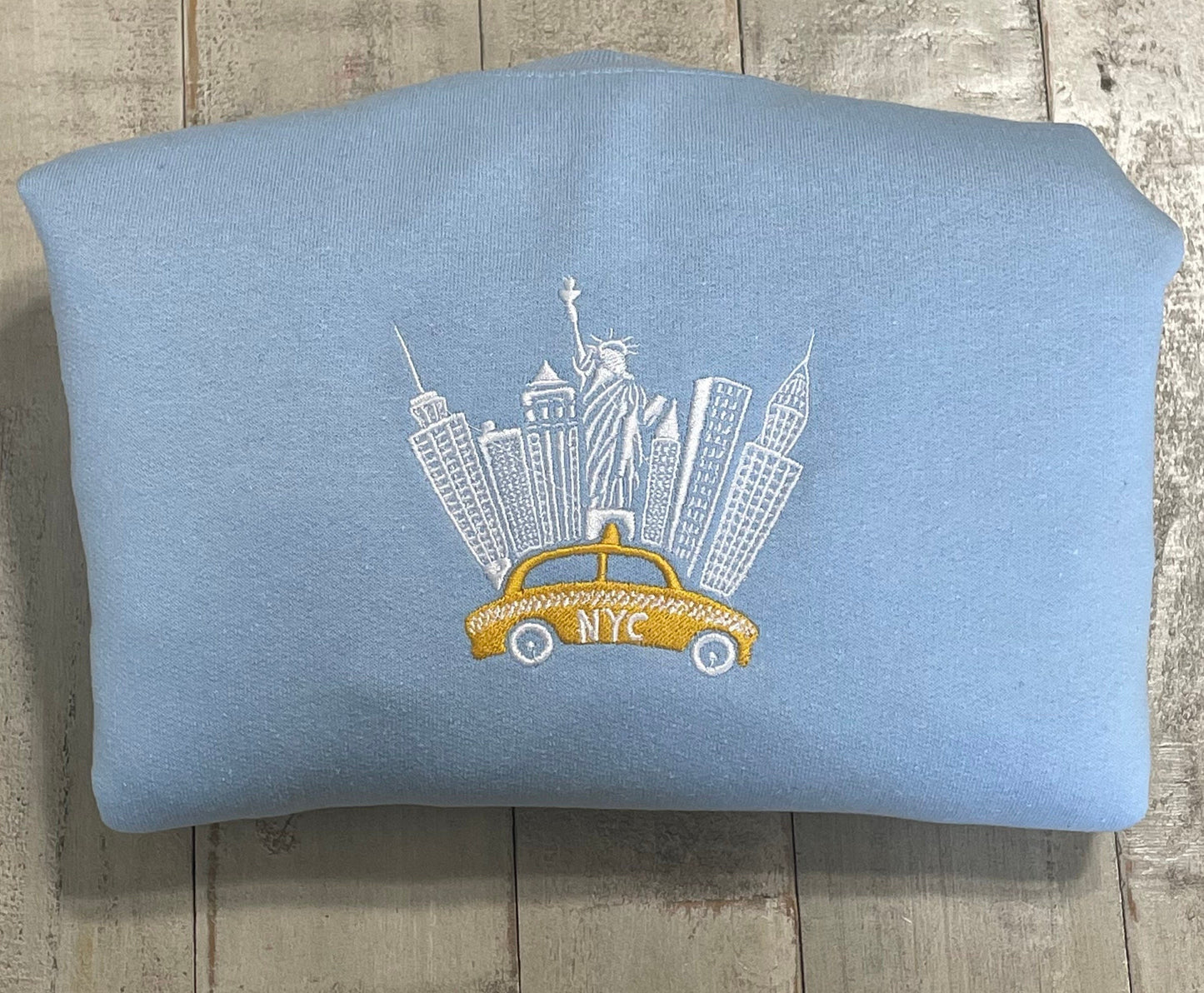 New York City Embroidered Sweatshirt, NYC shirt (TAXI)
